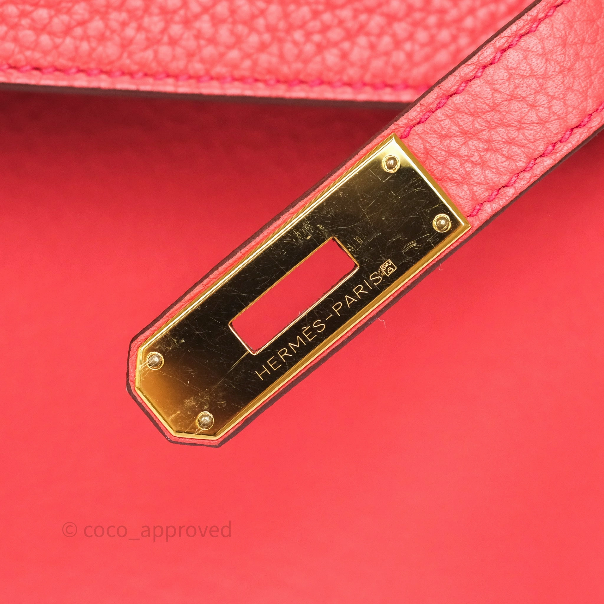 - DM/Email To Purchase - Herms Kelly 28 Rose Jaipur Retourne Togo Gold Hardware