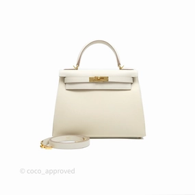 - DM/Email To Purchase - Herms Kelly 28 Sellier Craie 10 Epsom Gold Hardware