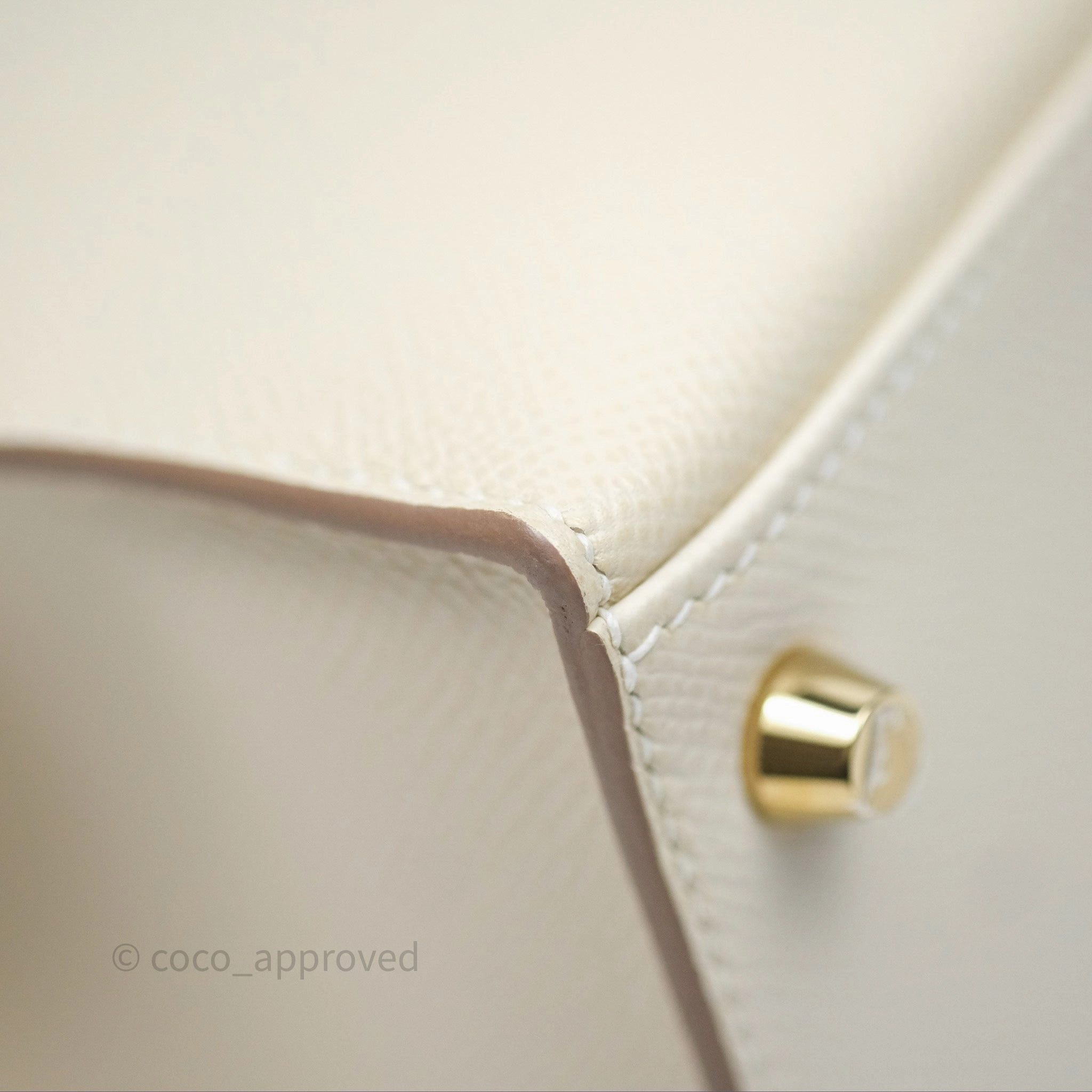 - DM/Email To Purchase - Herms Kelly 28 Sellier Craie 10 Epsom Gold Hardware