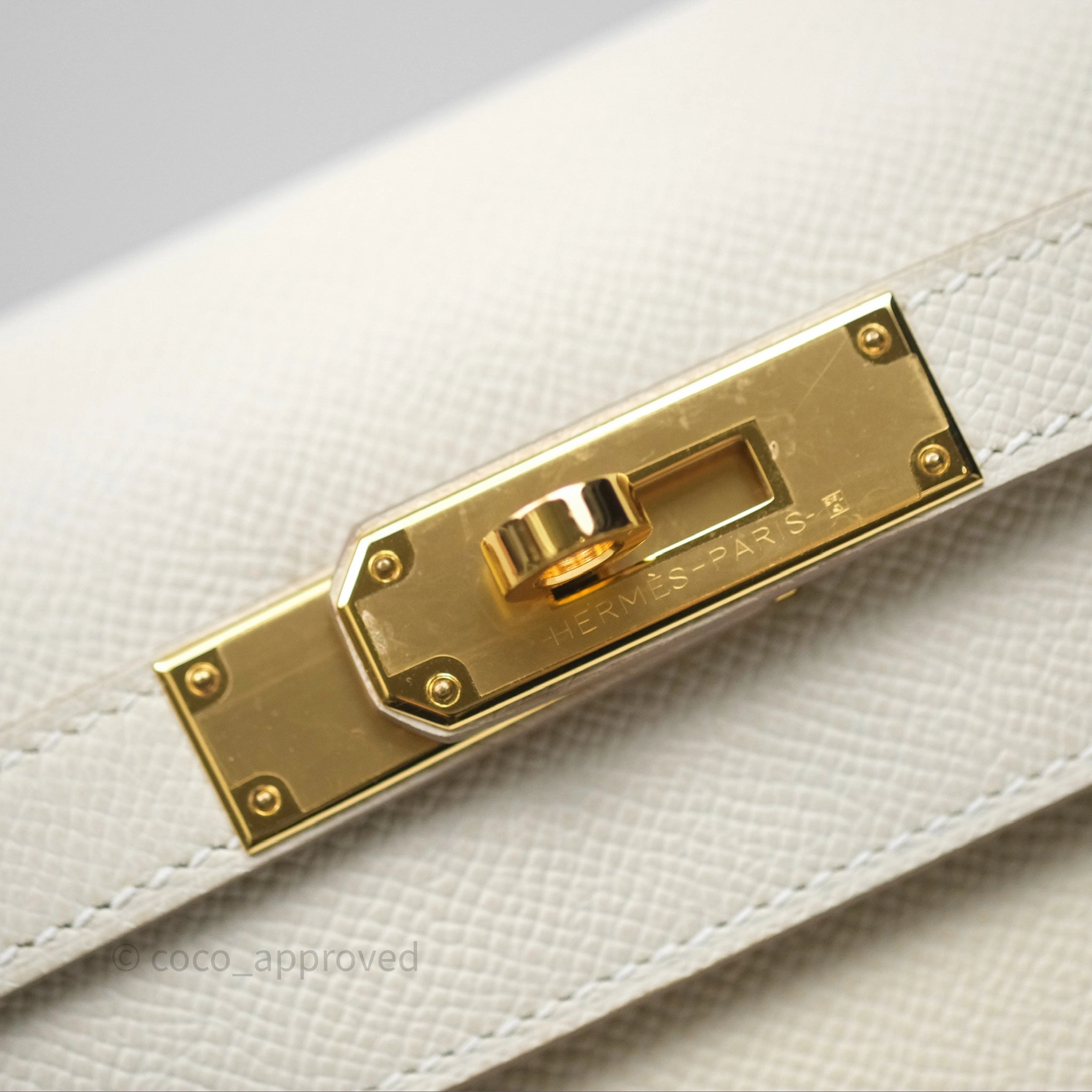 - DM/Email To Purchase - Herms Kelly 28 Sellier Craie 10 Epsom Gold Hardware