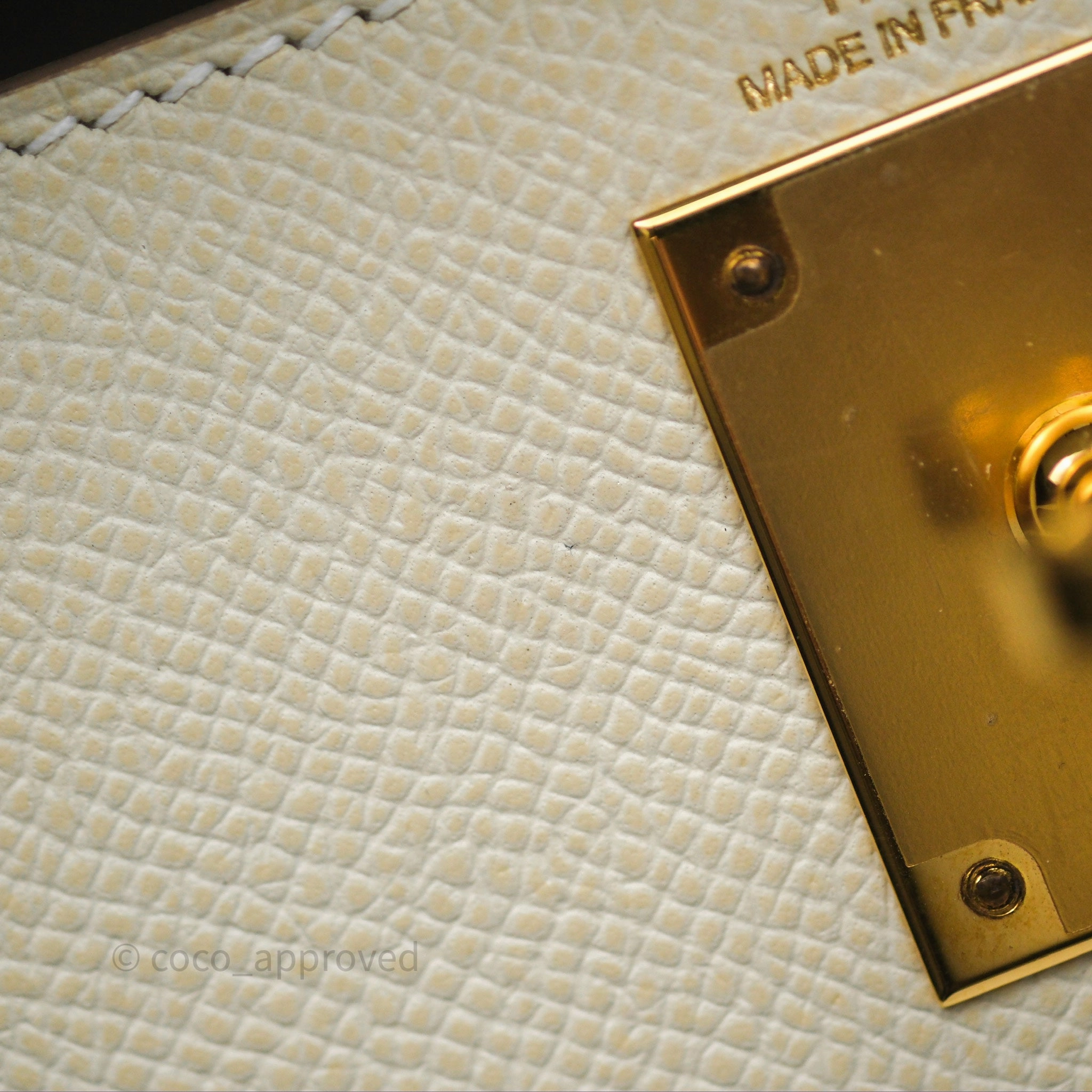 - DM/Email To Purchase - Herms Kelly 28 Sellier Craie 10 Epsom Gold Hardware