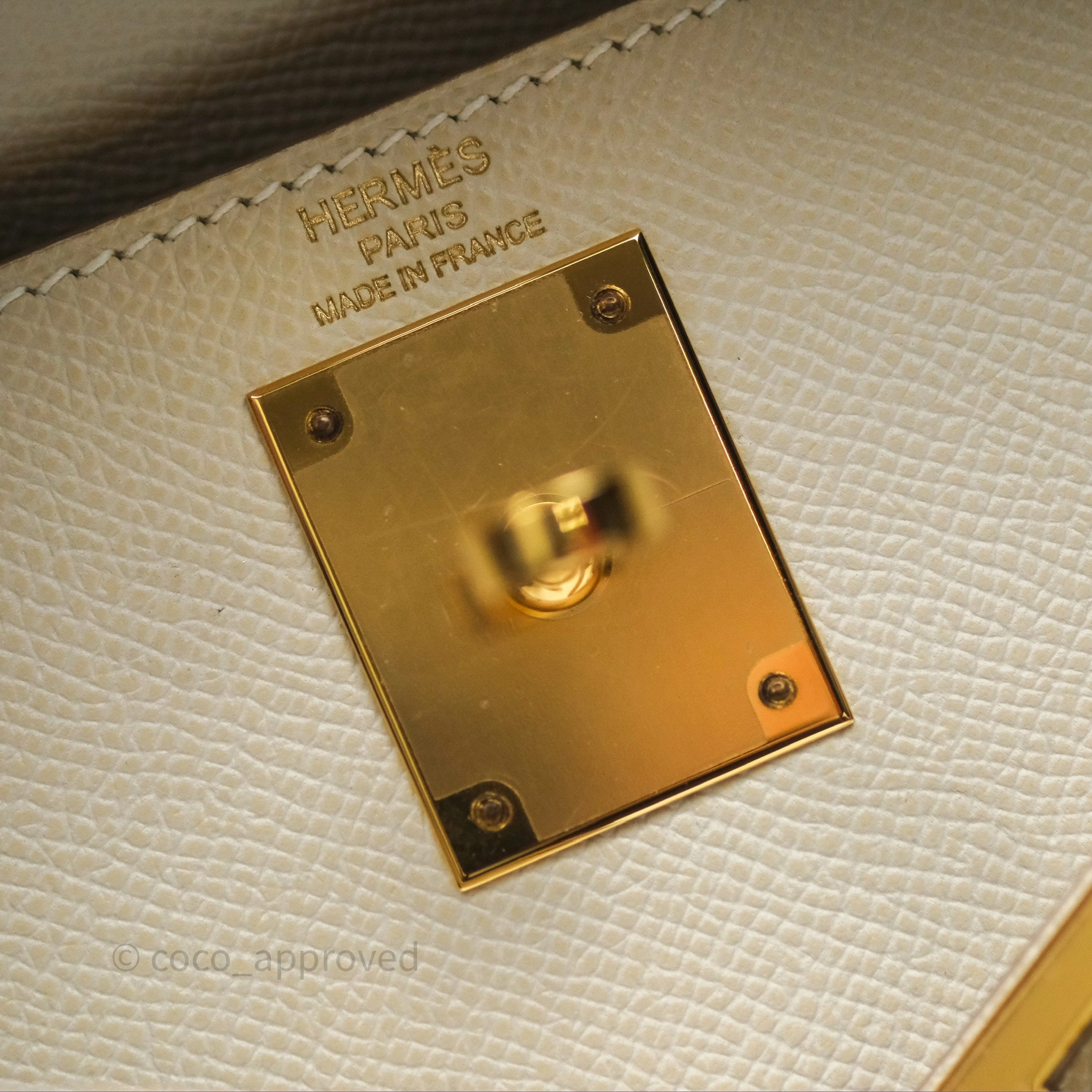 - DM/Email To Purchase - Herms Kelly 28 Sellier Craie 10 Epsom Gold Hardware