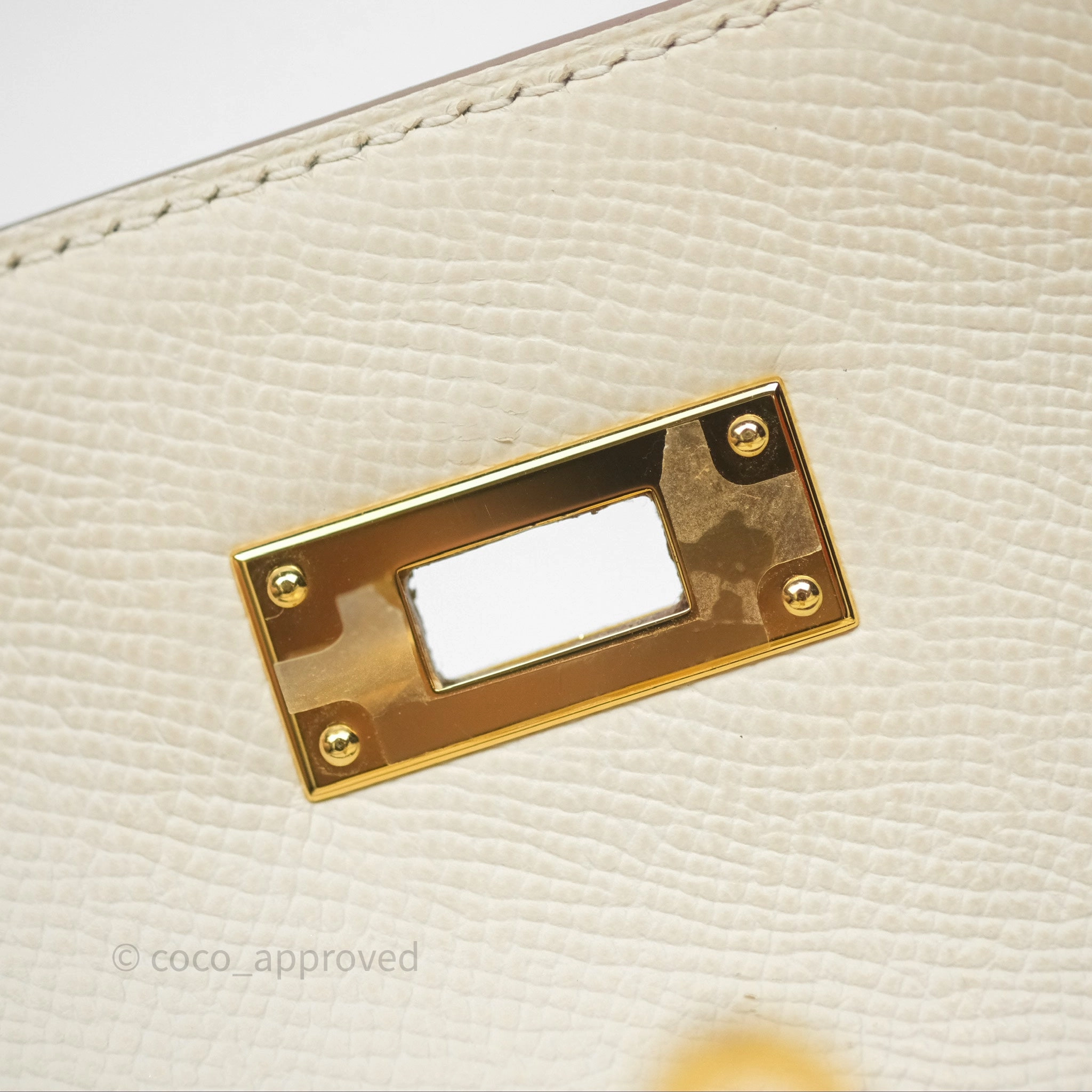 - DM/Email To Purchase - Herms Kelly 28 Sellier Craie 10 Epsom Gold Hardware