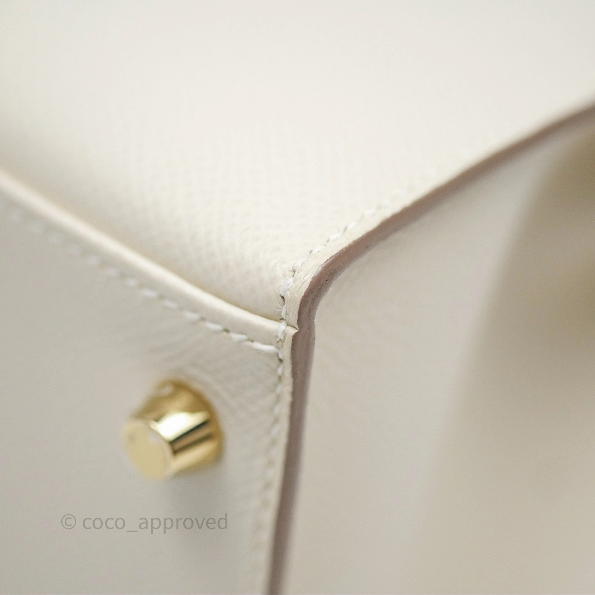 - DM/Email To Purchase - Herms Kelly 28 Sellier Craie 10 Epsom Gold Hardware