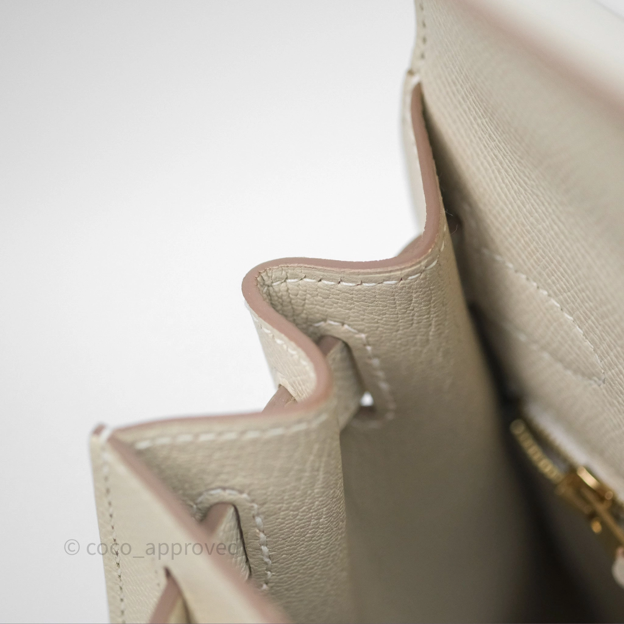 - DM/Email To Purchase - Herms Kelly 28 Sellier Craie 10 Epsom Gold Hardware