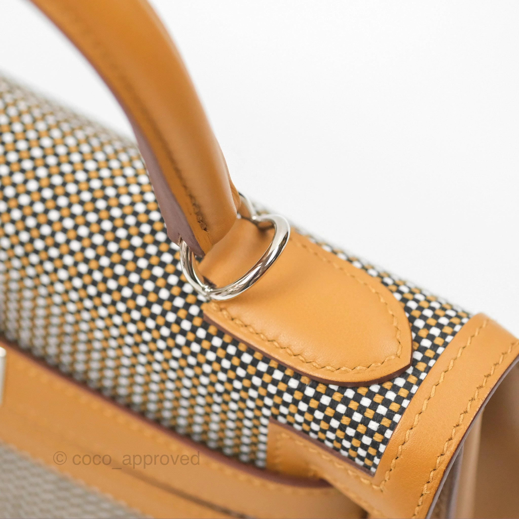 - DM/Email To Purchase - Herms Kelly Sellier 28 Quadrille Black/White/Desert Sesame Swift