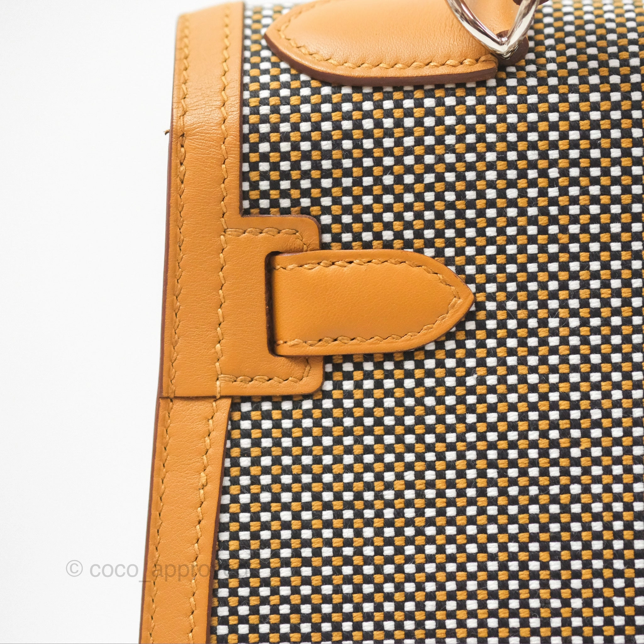 - DM/Email To Purchase - Herms Kelly Sellier 28 Quadrille Black/White/Desert Sesame Swift