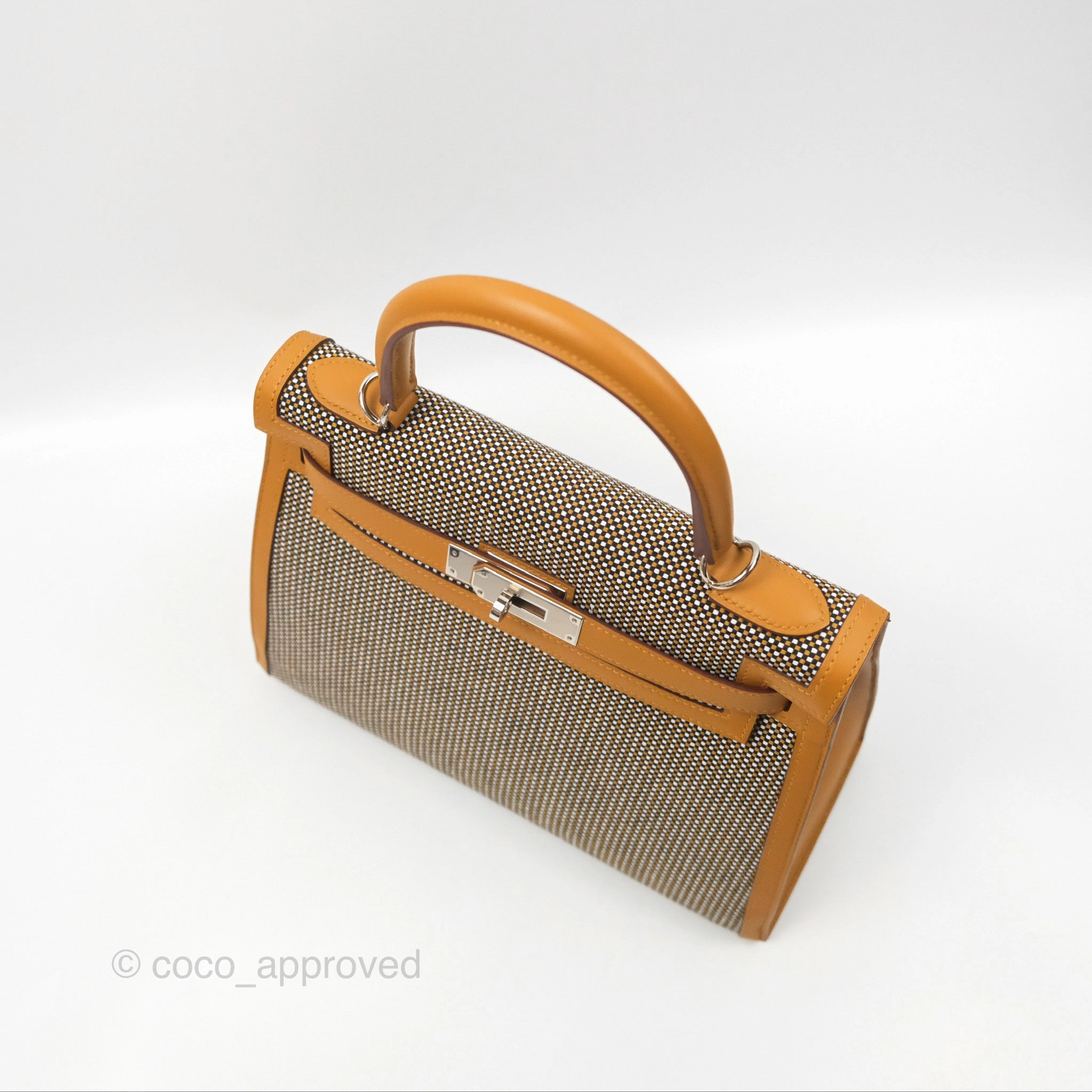 - DM/Email To Purchase - Herms Kelly Sellier 28 Quadrille Black/White/Desert Sesame Swift