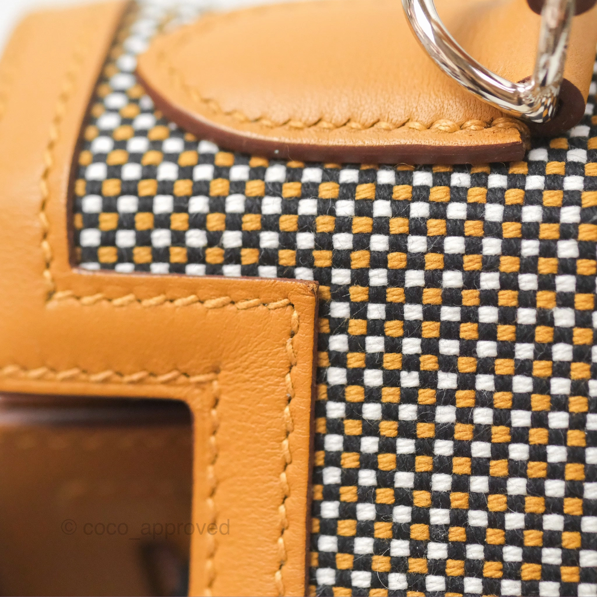 - DM/Email To Purchase - Herms Kelly Sellier 28 Quadrille Black/White/Desert Sesame Swift