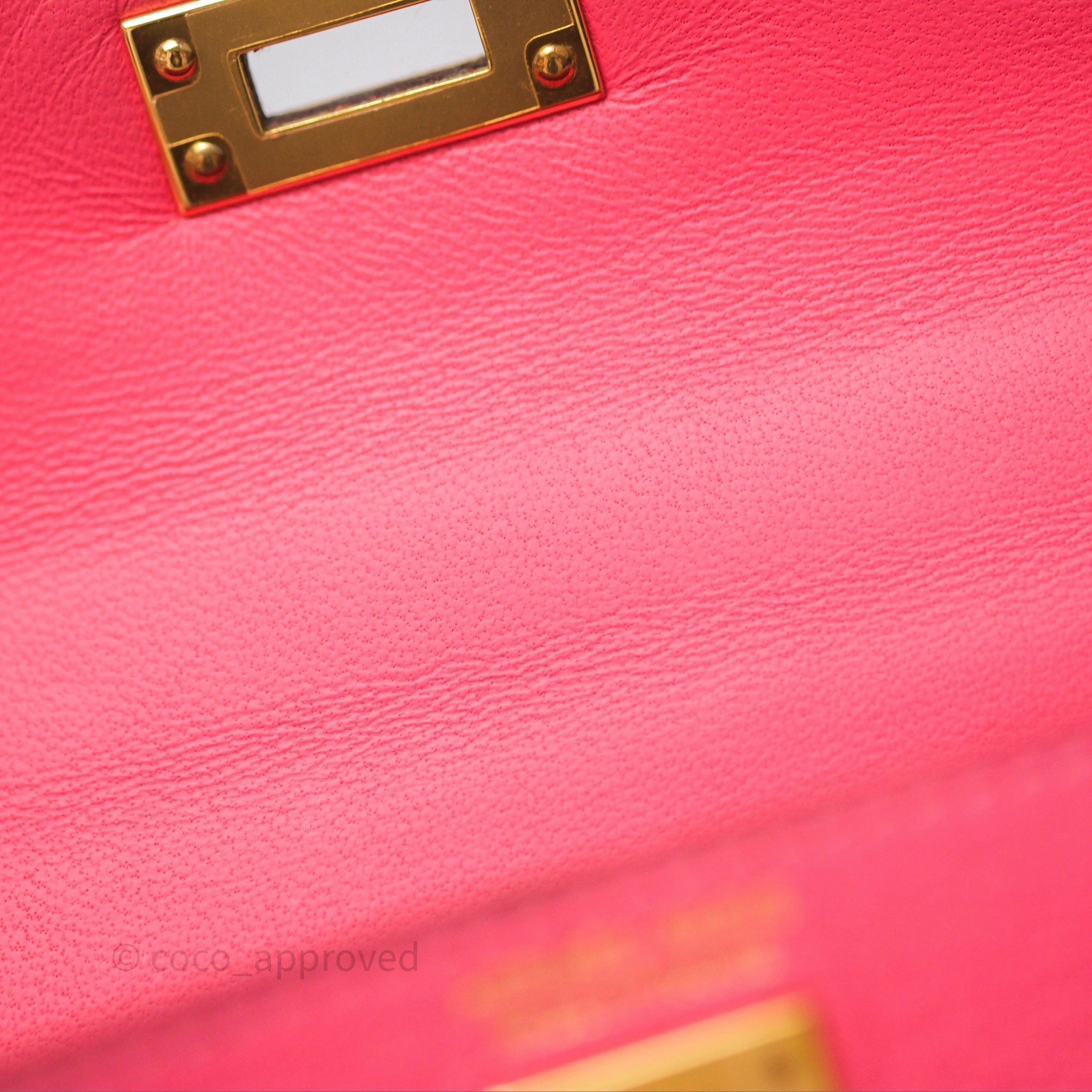 - DM/Email To Purchase - Herms Mini Kelly II Rose Lipstick U5 Chevre Mysore Gold Hardware