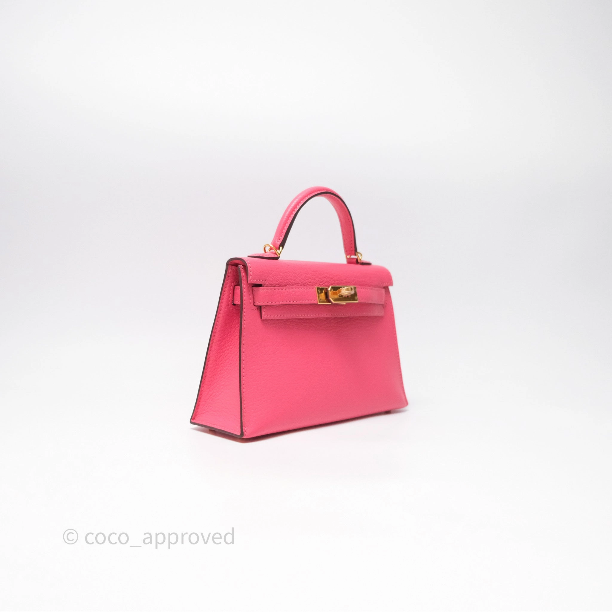 - DM/Email To Purchase - Herms Mini Kelly II Rose Lipstick U5 Chevre Mysore Gold Hardware