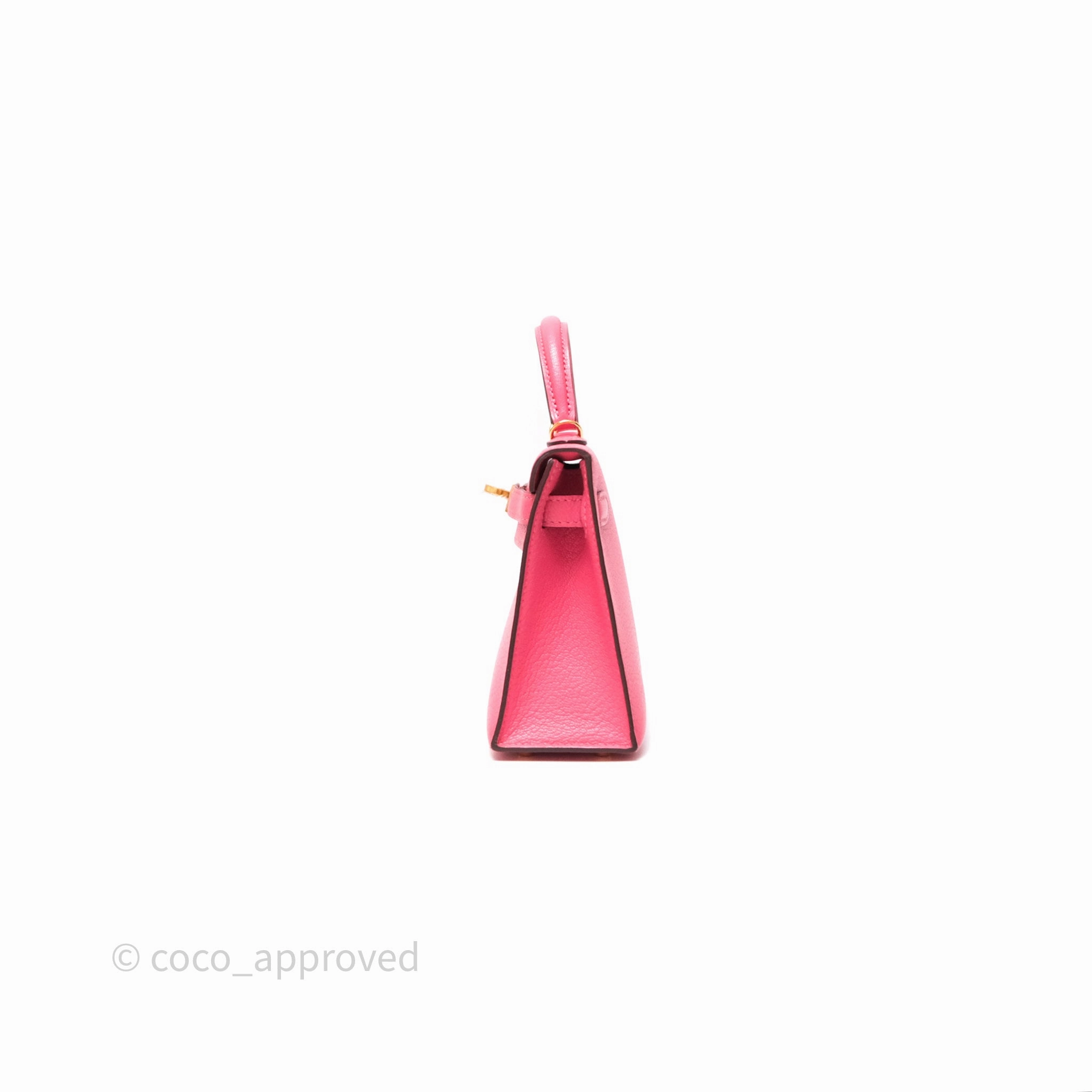 - DM/Email To Purchase - Herms Mini Kelly II Rose Lipstick U5 Chevre Mysore Gold Hardware