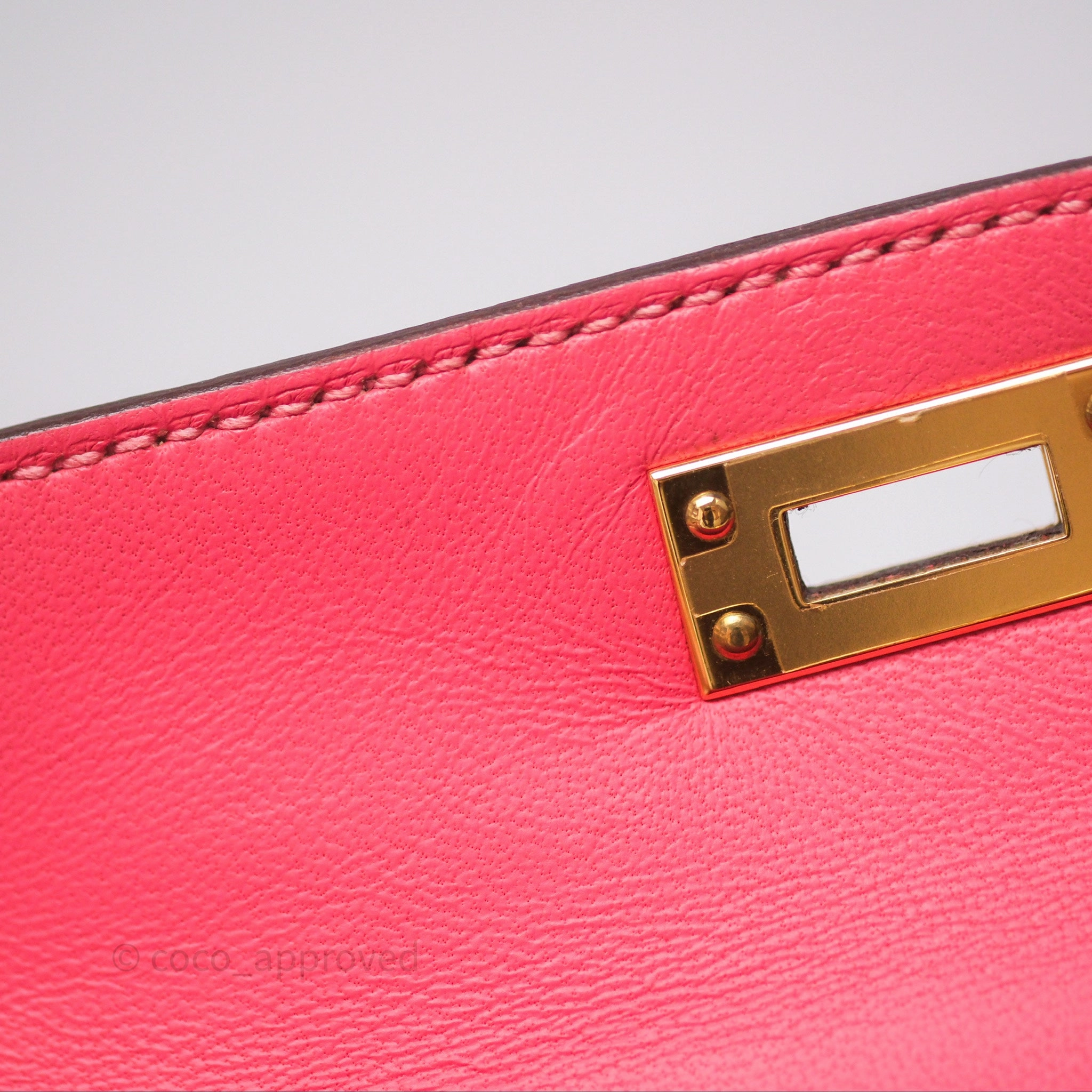 - DM/Email To Purchase - Herms Mini Kelly II Rose Lipstick U5 Chevre Mysore Gold Hardware