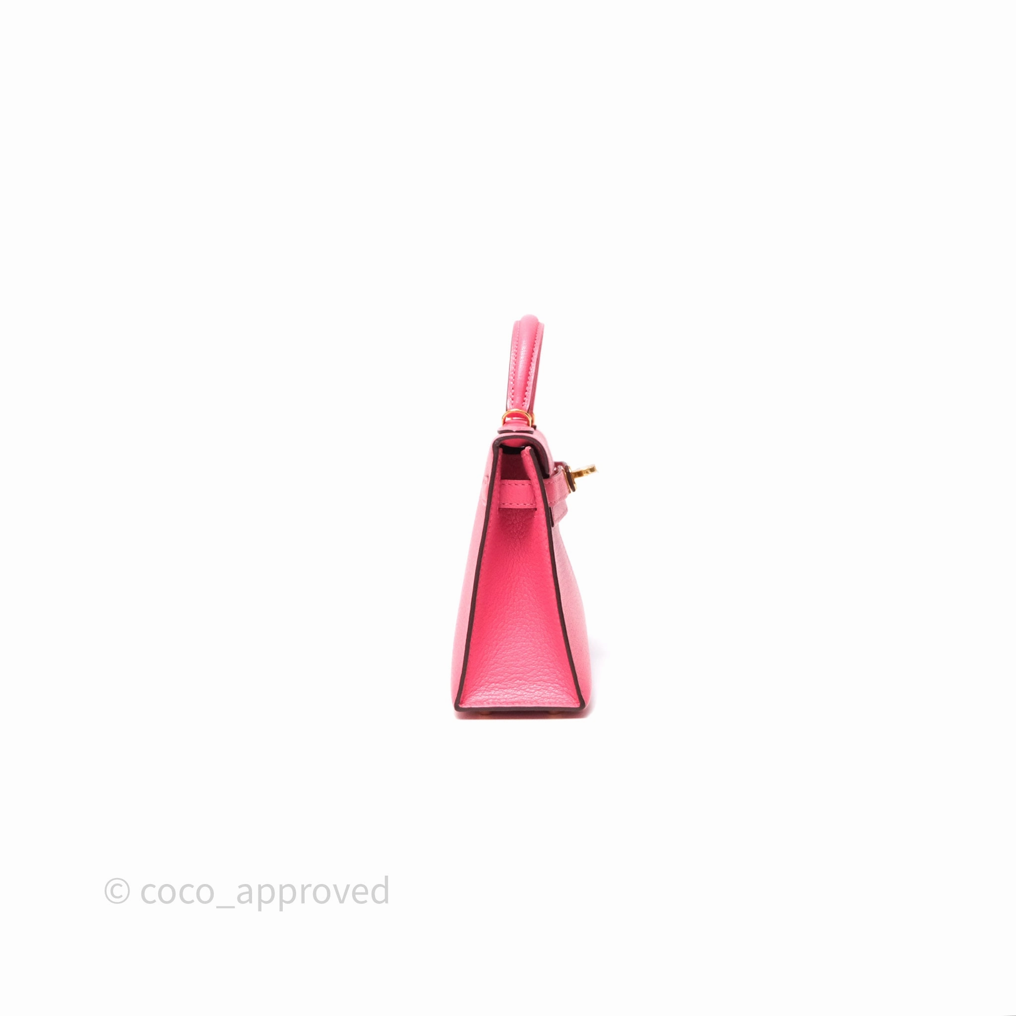 - DM/Email To Purchase - Herms Mini Kelly II Rose Lipstick U5 Chevre Mysore Gold Hardware