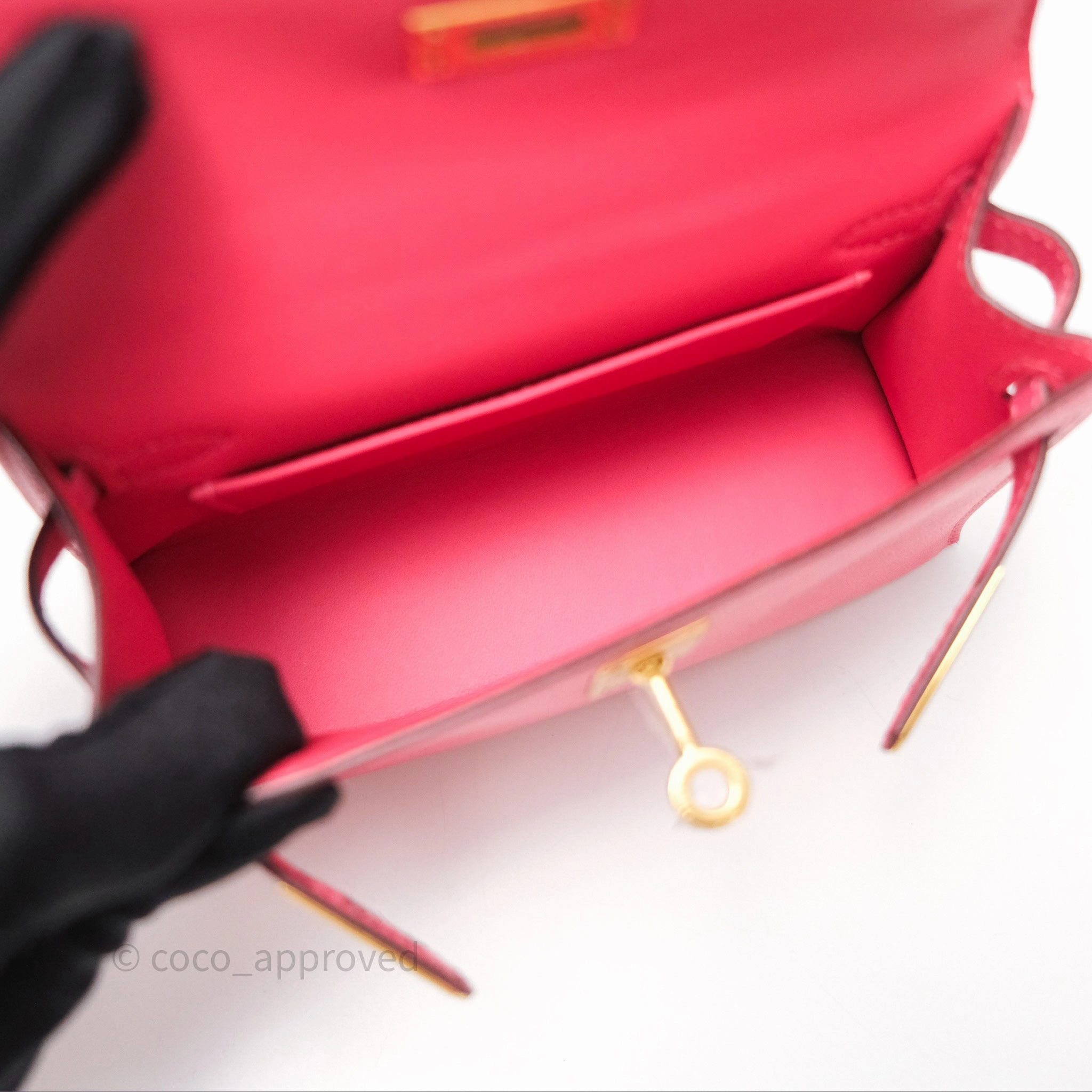 - DM/Email To Purchase - Herms Mini Kelly II Rose Lipstick U5 Chevre Mysore Gold Hardware