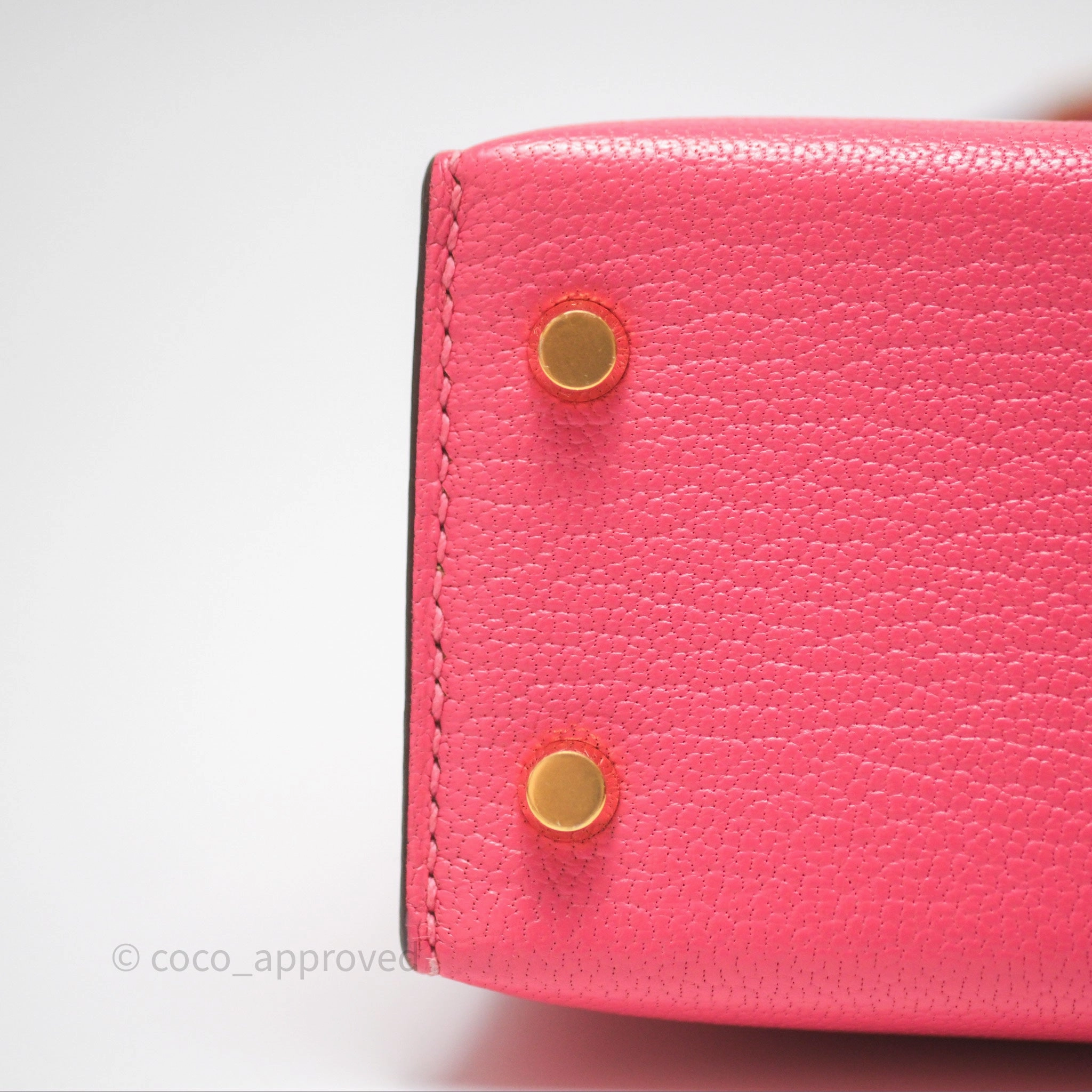 - DM/Email To Purchase - Herms Mini Kelly II Rose Lipstick U5 Chevre Mysore Gold Hardware