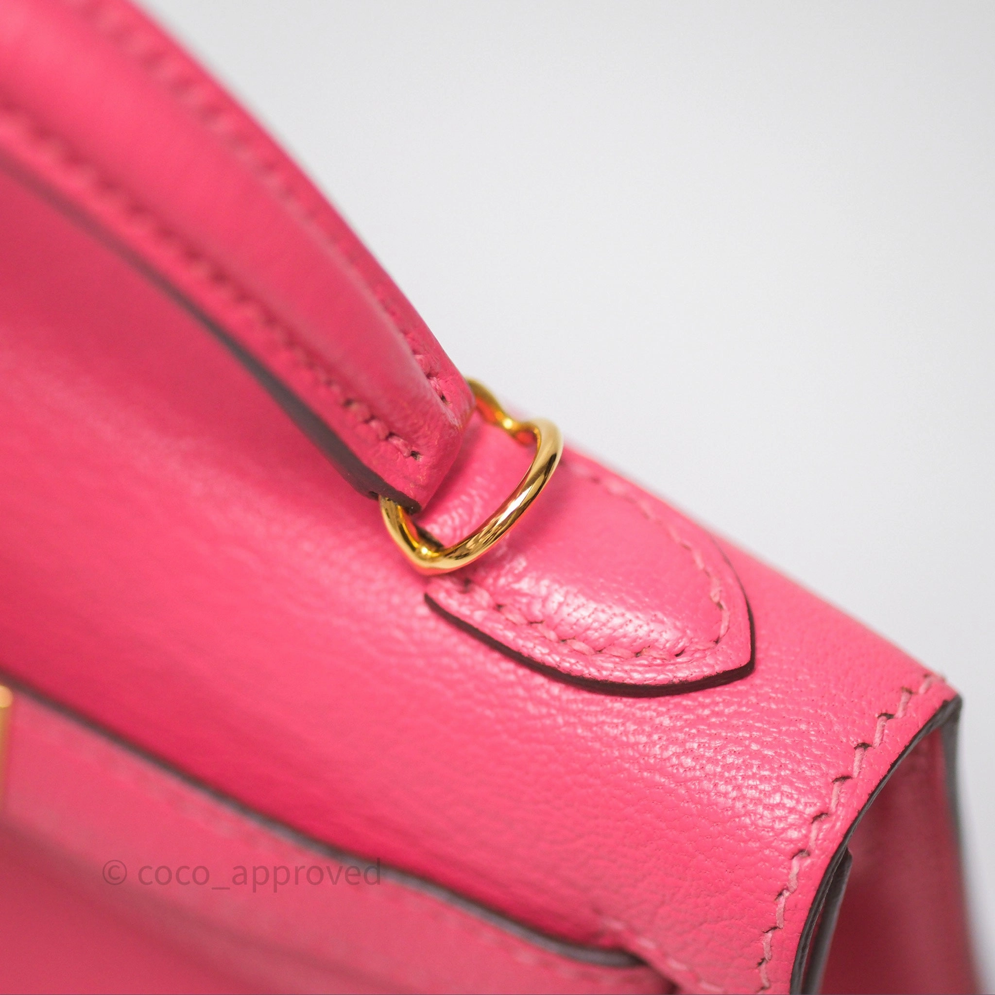 - DM/Email To Purchase - Herms Mini Kelly II Rose Lipstick U5 Chevre Mysore Gold Hardware