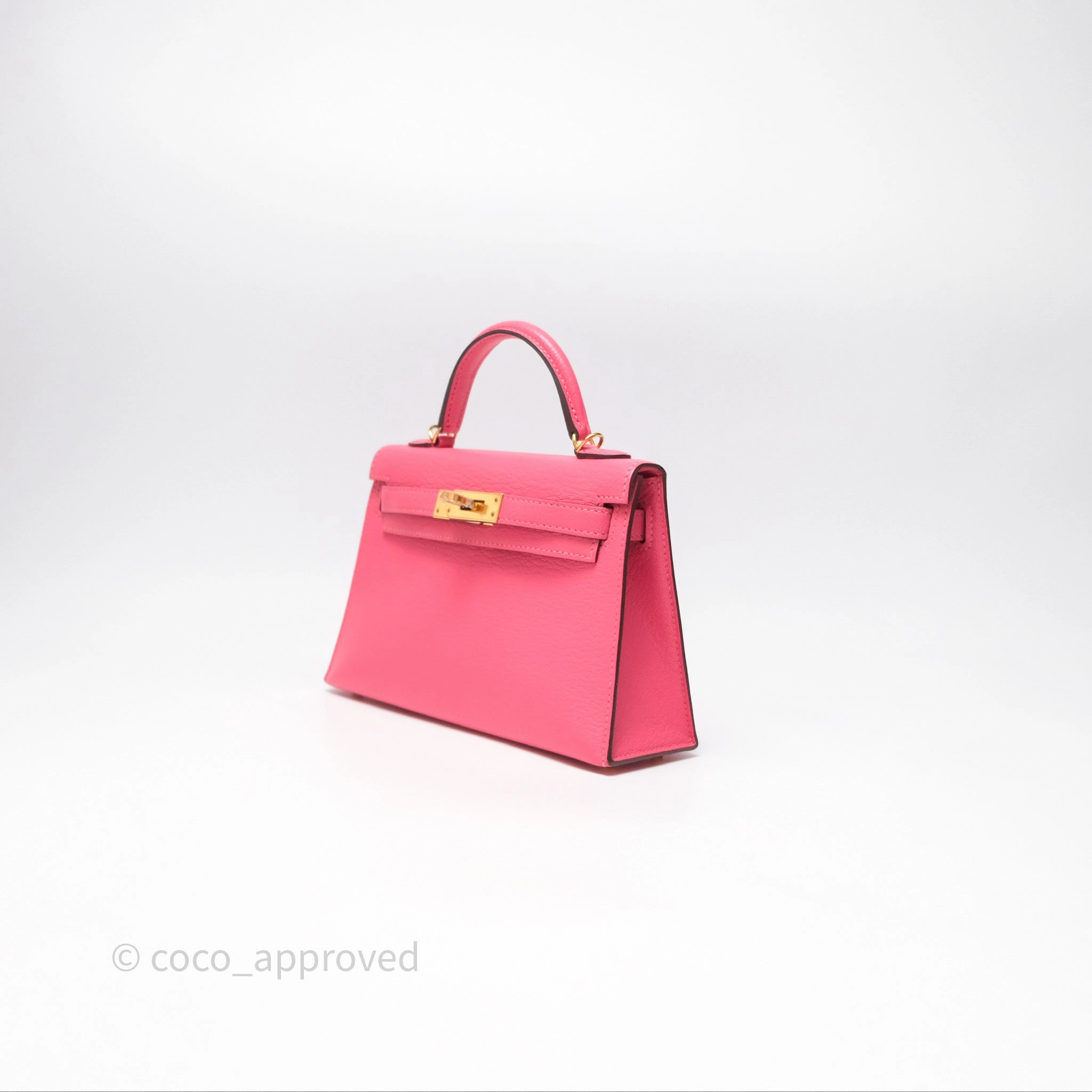 - DM/Email To Purchase - Herms Mini Kelly II Rose Lipstick U5 Chevre Mysore Gold Hardware