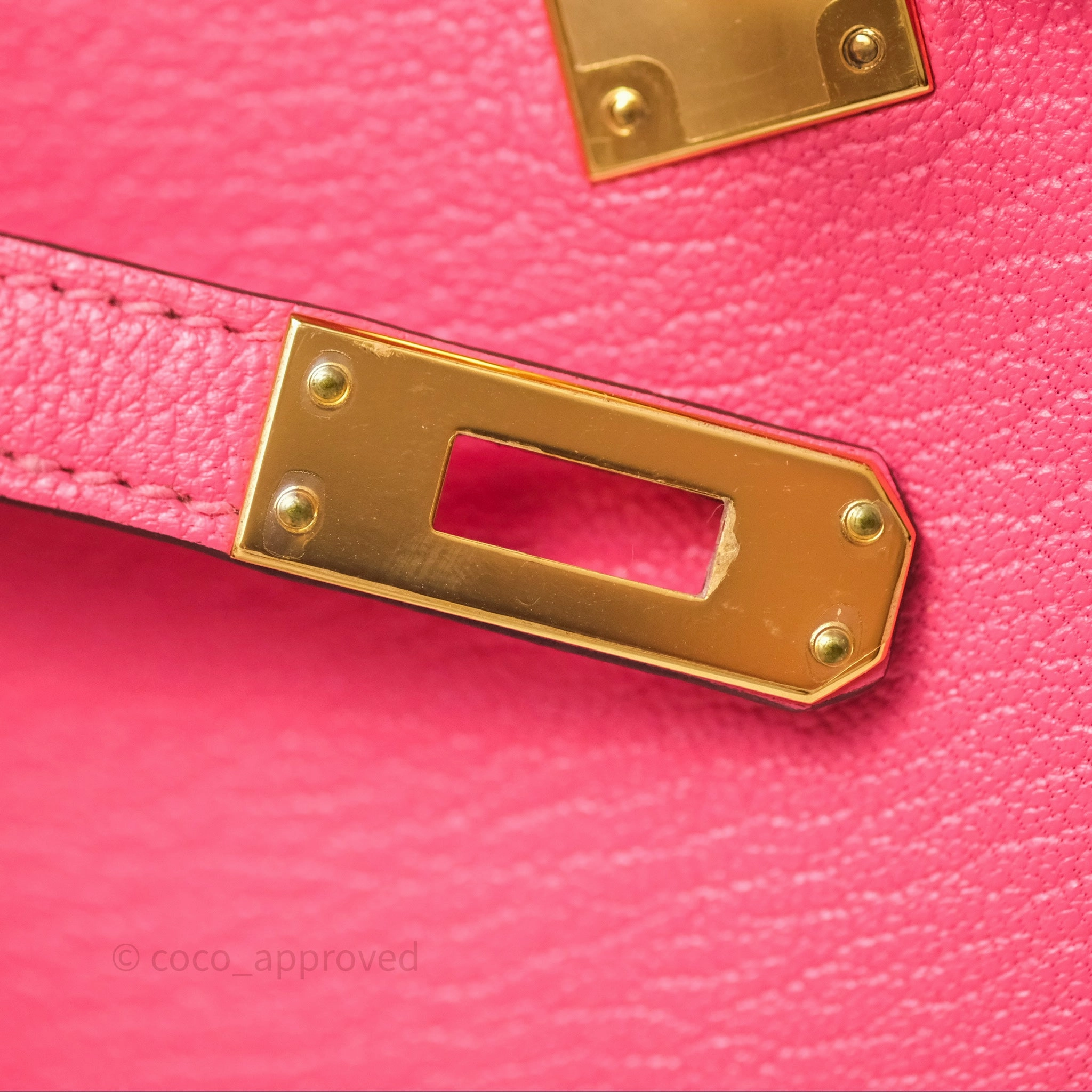 - DM/Email To Purchase - Herms Mini Kelly II Rose Lipstick U5 Chevre Mysore Gold Hardware