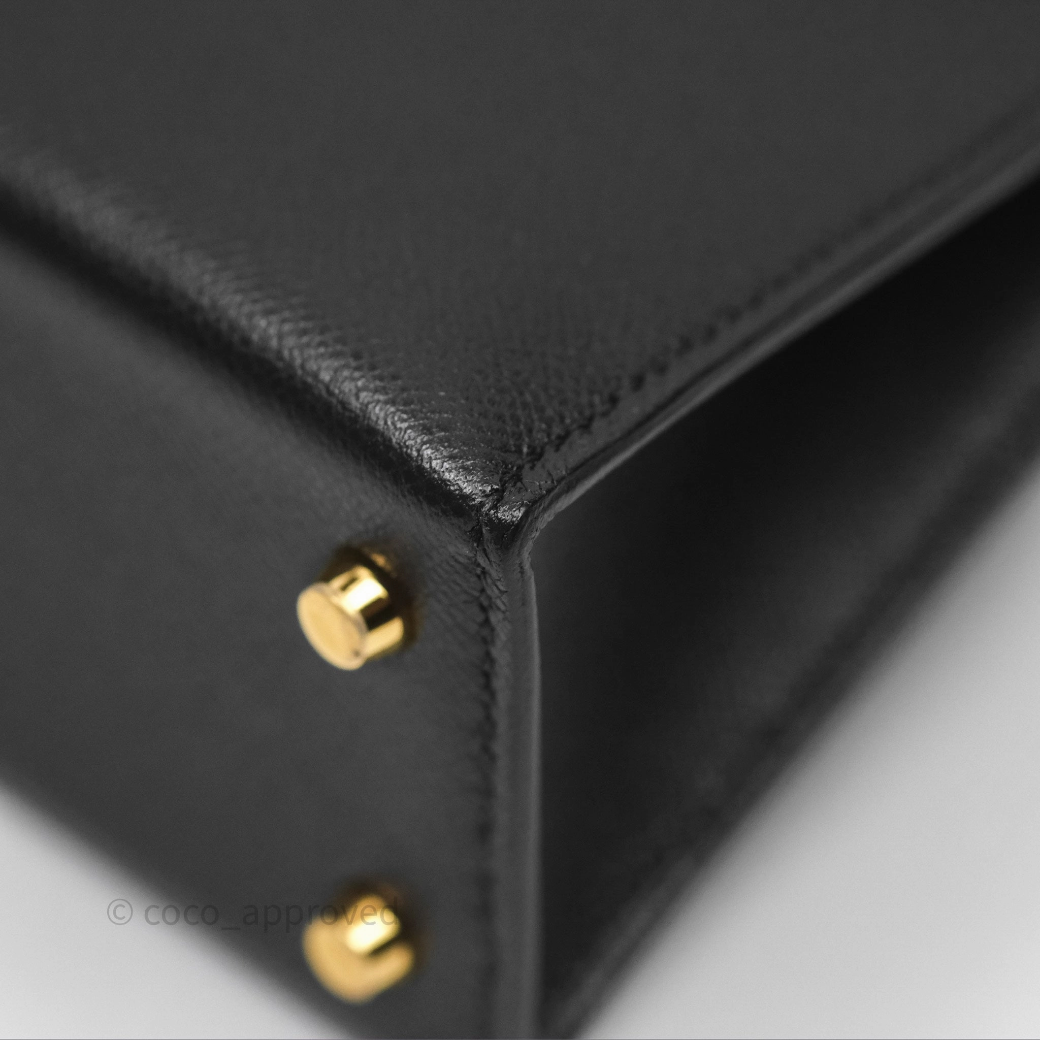 - DM/Email To Purchase - Herms Mini Kelly II Touch Noir 89 Croc Gold Hardware