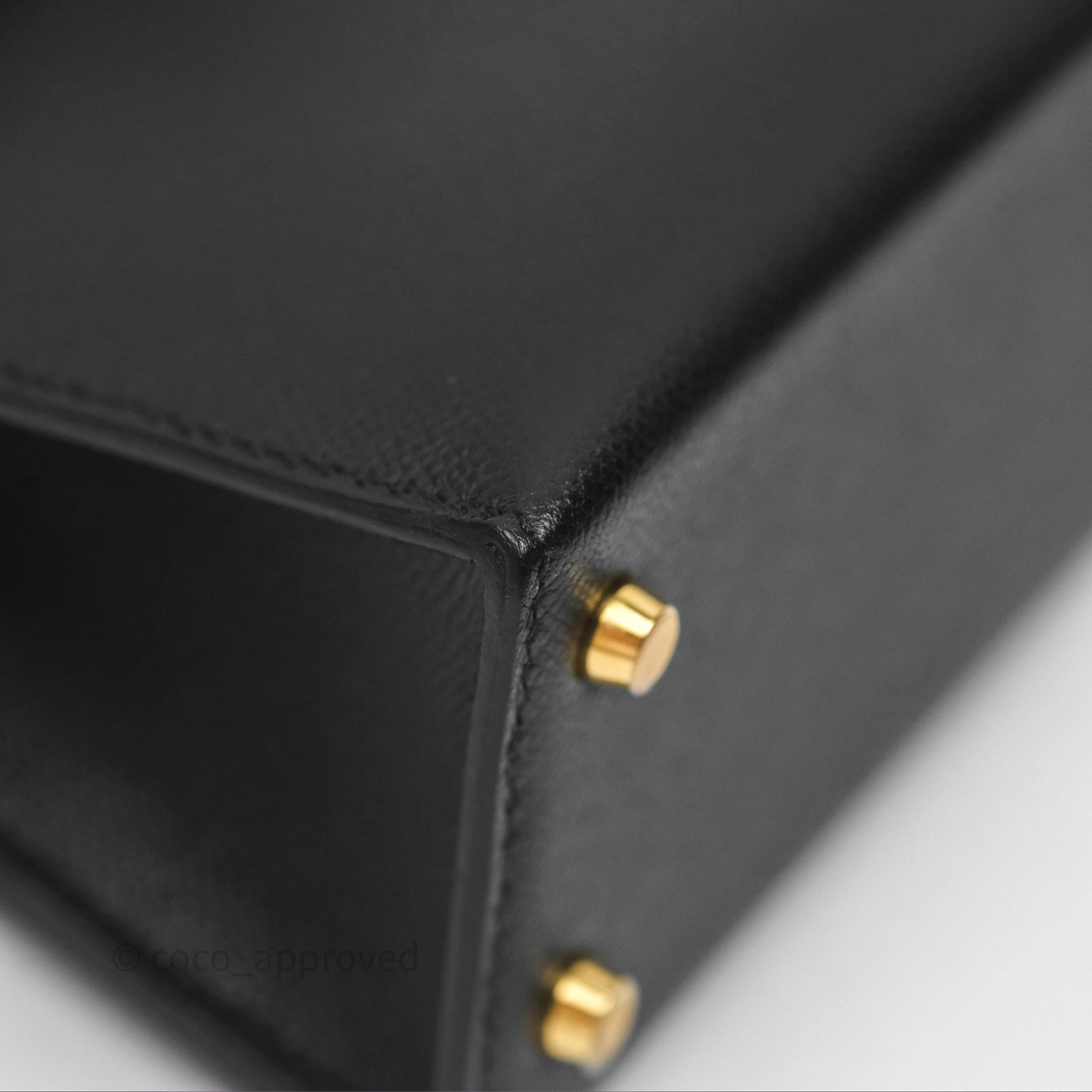 - DM/Email To Purchase - Herms Mini Kelly II Touch Noir 89 Croc Gold Hardware