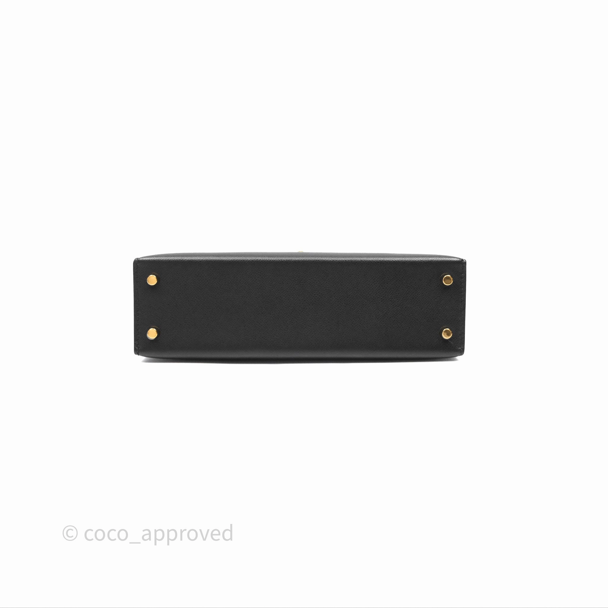 - DM/Email To Purchase - Herms Mini Kelly II Touch Noir 89 Croc Gold Hardware
