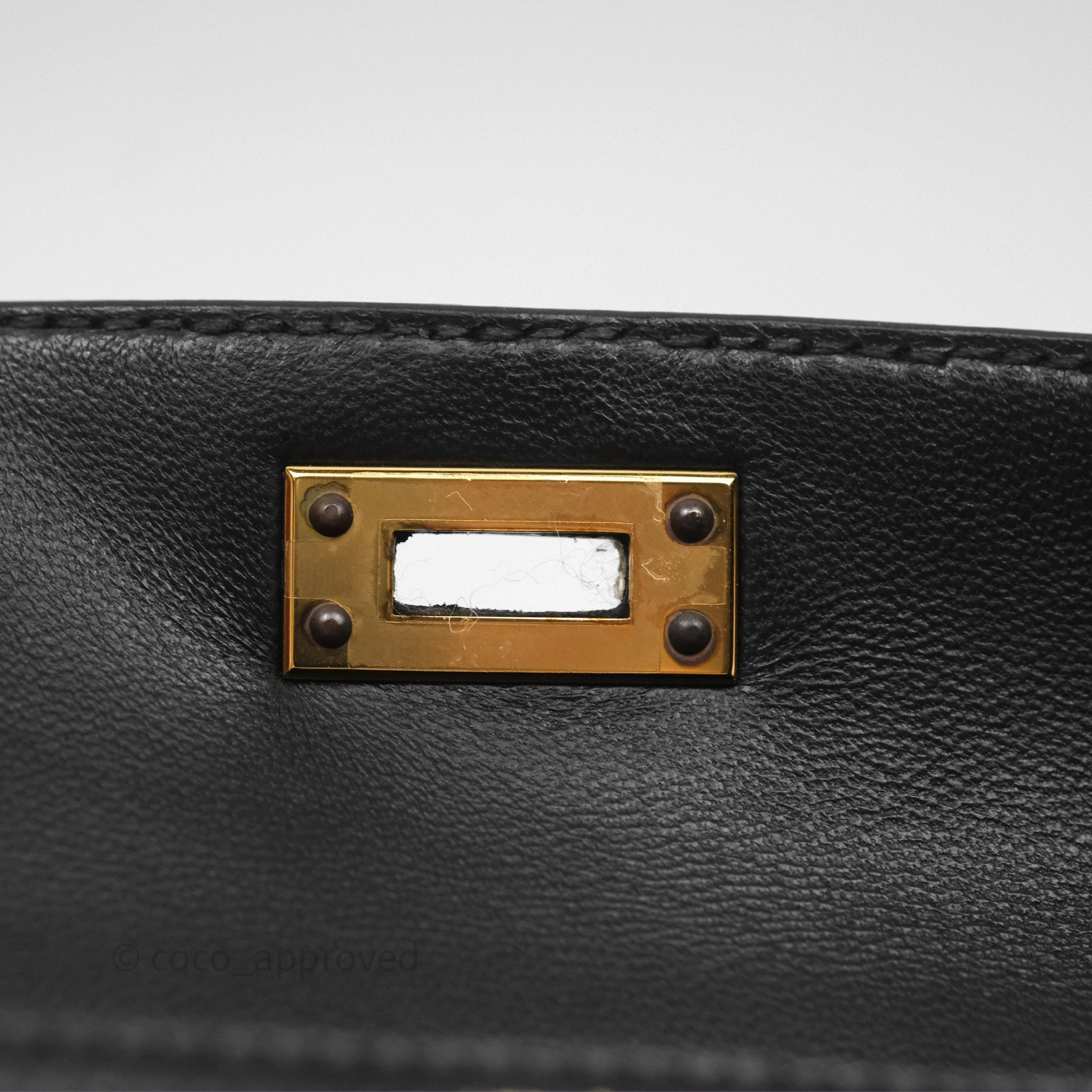 - DM/Email To Purchase - Herms Mini Kelly II Touch Noir 89 Croc Gold Hardware
