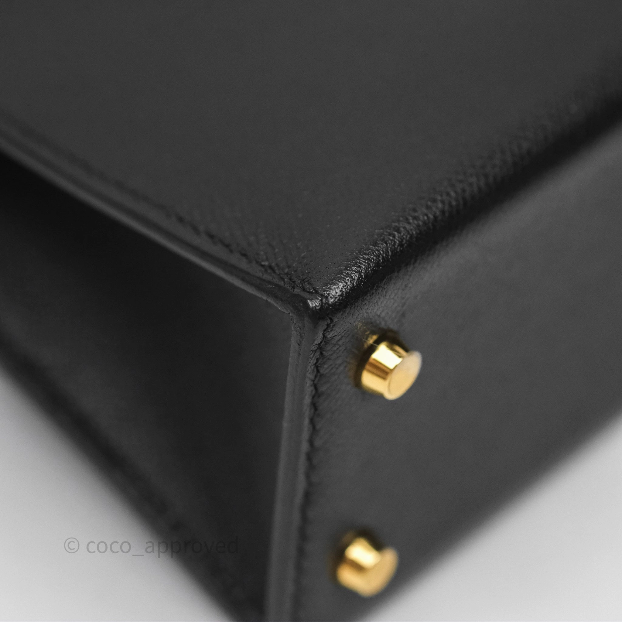 - DM/Email To Purchase - Herms Mini Kelly II Touch Noir 89 Croc Gold Hardware