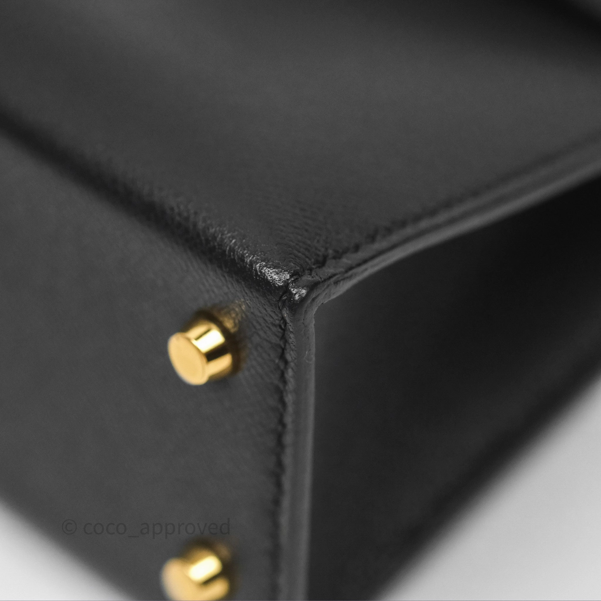- DM/Email To Purchase - Herms Mini Kelly II Touch Noir 89 Croc Gold Hardware