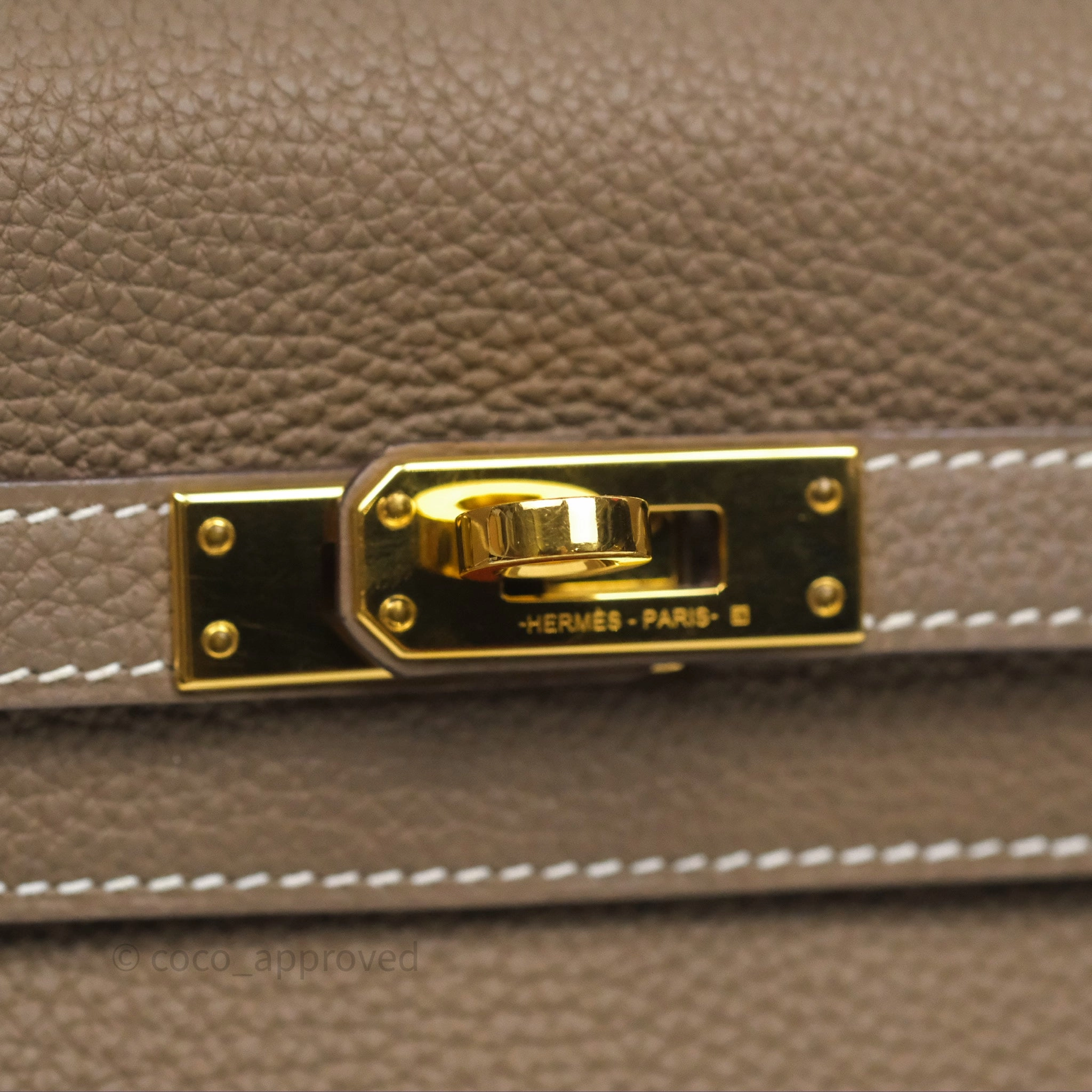 - DM/Email To Purchase - Herms Retourne Kelly 25 Etoupe 18 Togo Gold Hardware