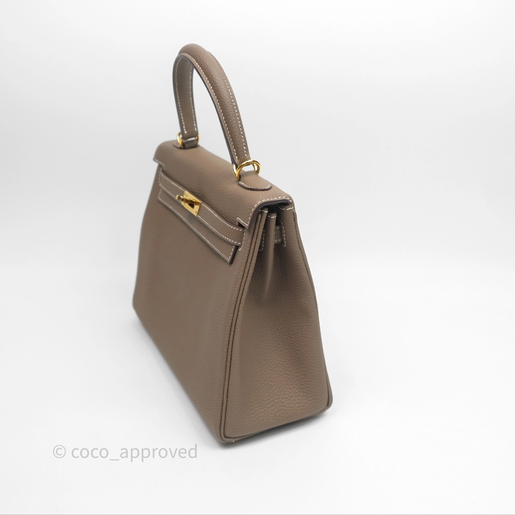 - DM/Email To Purchase - Herms Retourne Kelly 25 Etoupe 18 Togo Gold Hardware