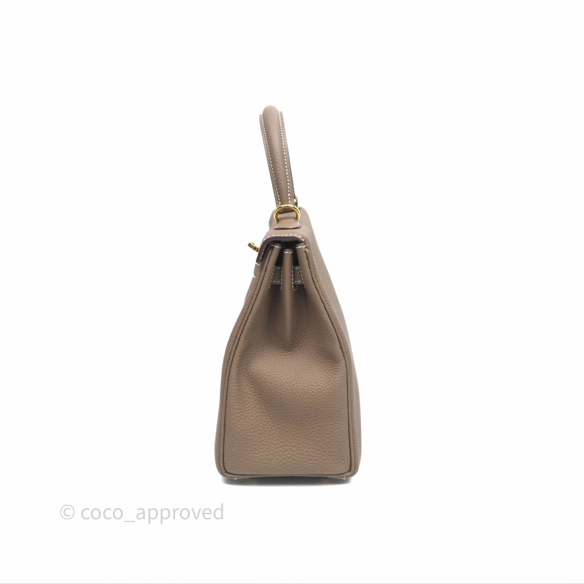 - DM/Email To Purchase - Herms Retourne Kelly 25 Etoupe 18 Togo Gold Hardware