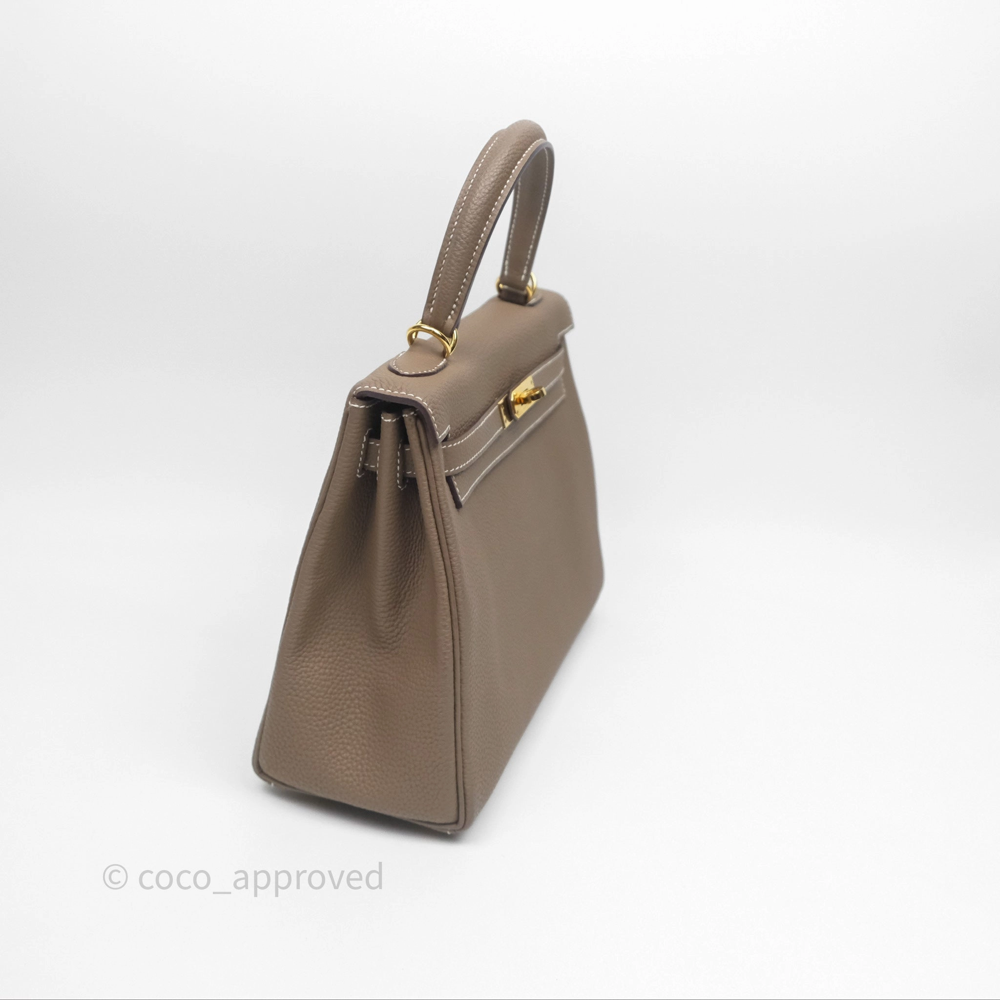 - DM/Email To Purchase - Herms Retourne Kelly 25 Etoupe 18 Togo Gold Hardware