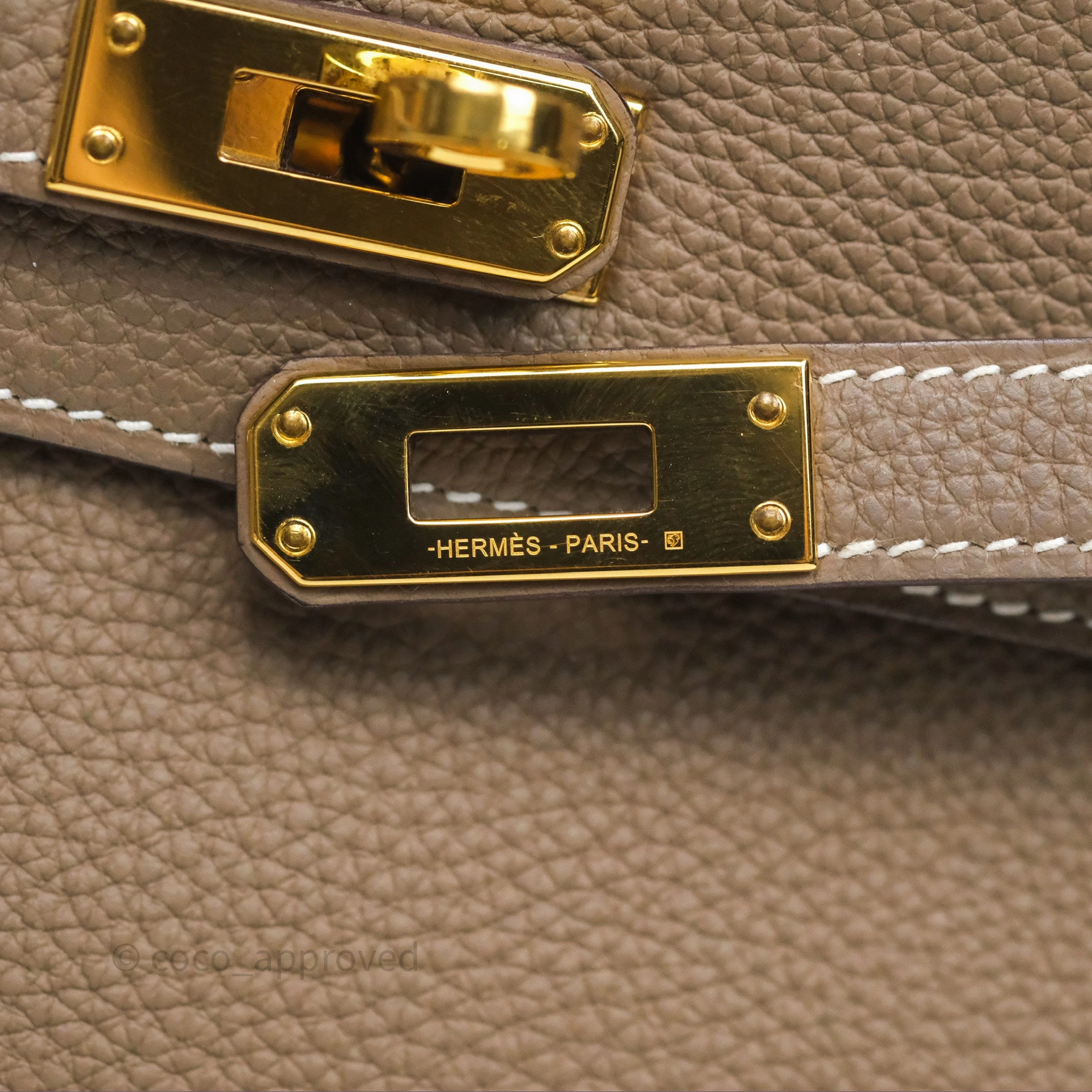- DM/Email To Purchase - Herms Retourne Kelly 25 Etoupe 18 Togo Gold Hardware