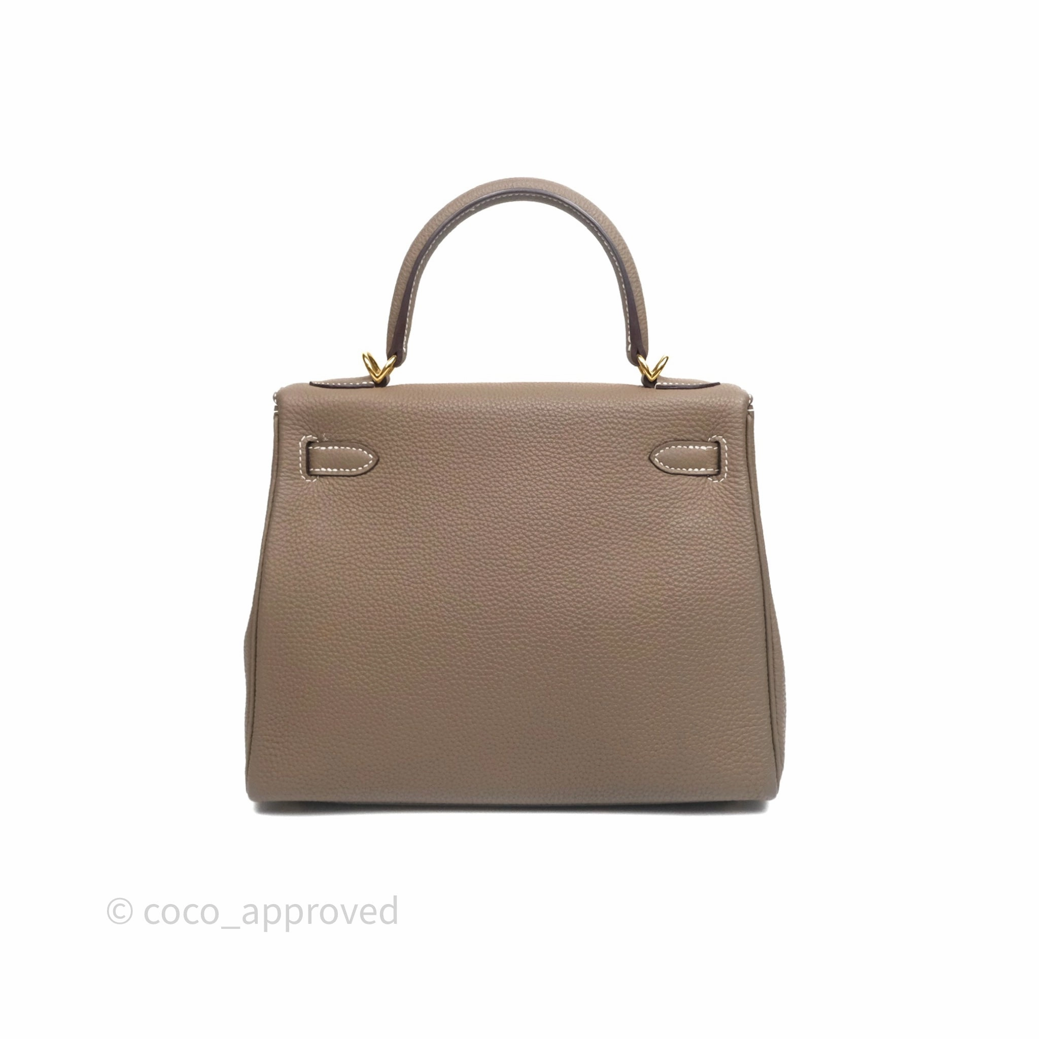 - DM/Email To Purchase - Herms Retourne Kelly 25 Etoupe 18 Togo Gold Hardware