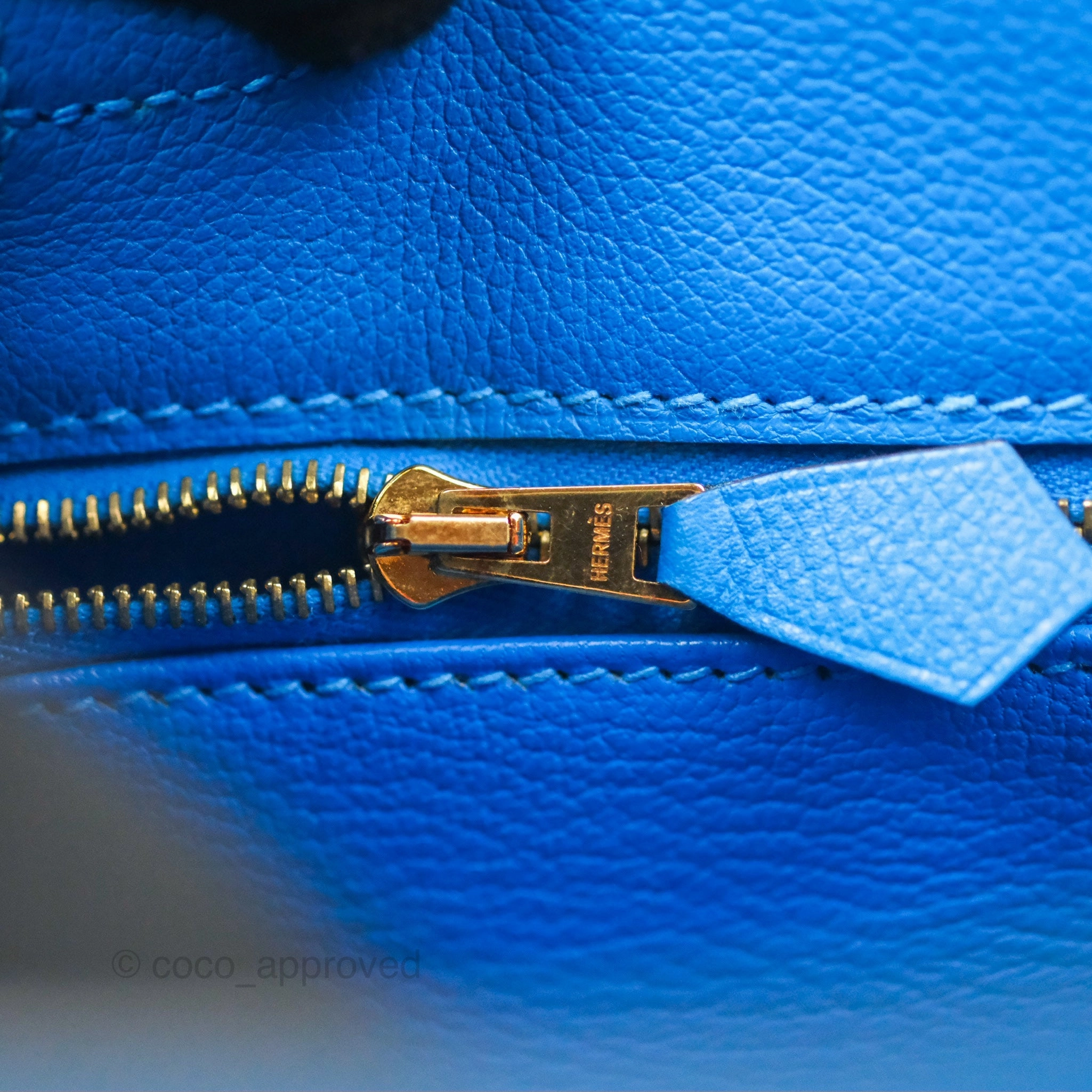 - DM/Email To Purchase - Herms Retourne Kelly 28 Blue Evercolor Gold Hardware