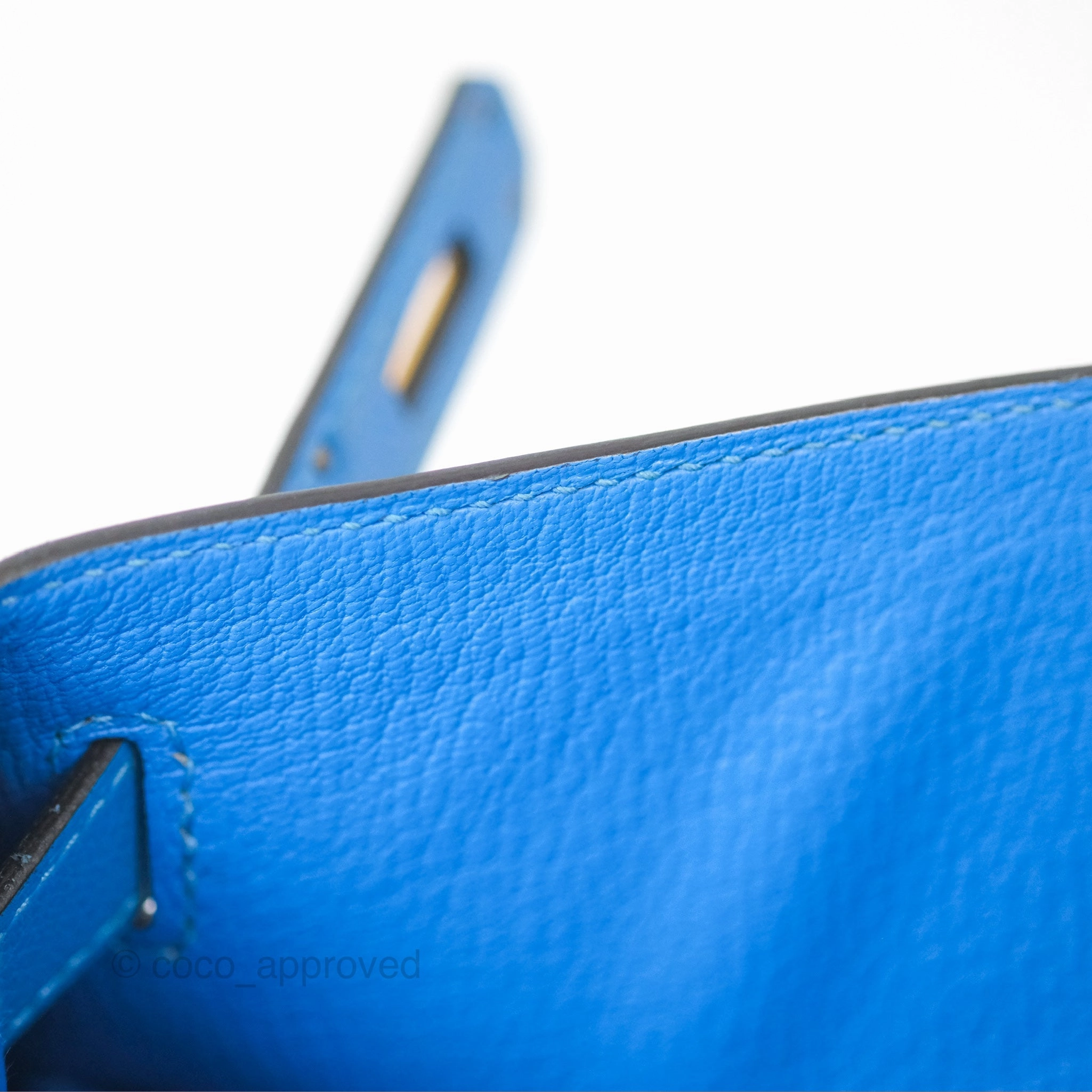 - DM/Email To Purchase - Herms Retourne Kelly 28 Blue Evercolor Gold Hardware