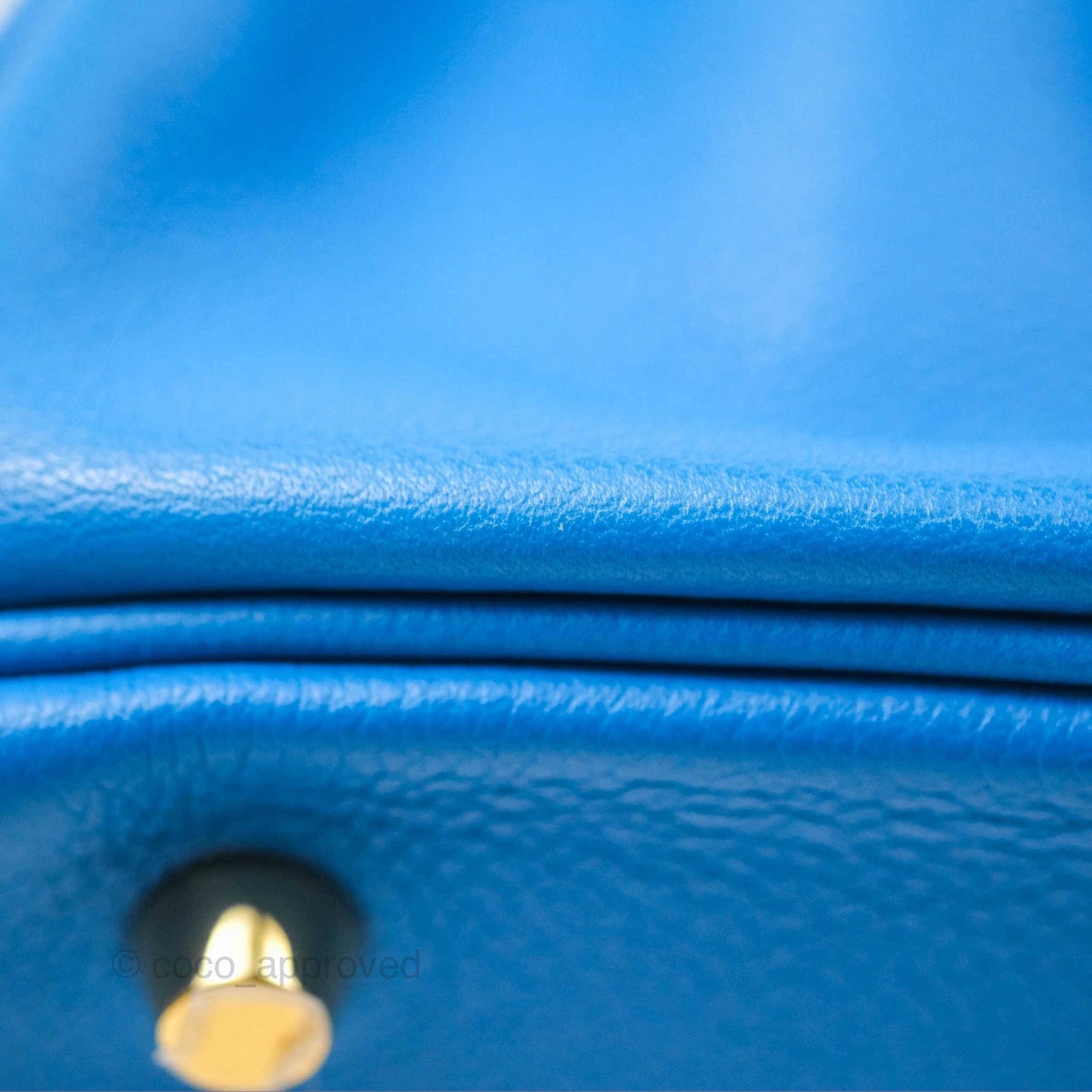 - DM/Email To Purchase - Herms Retourne Kelly 28 Blue Evercolor Gold Hardware