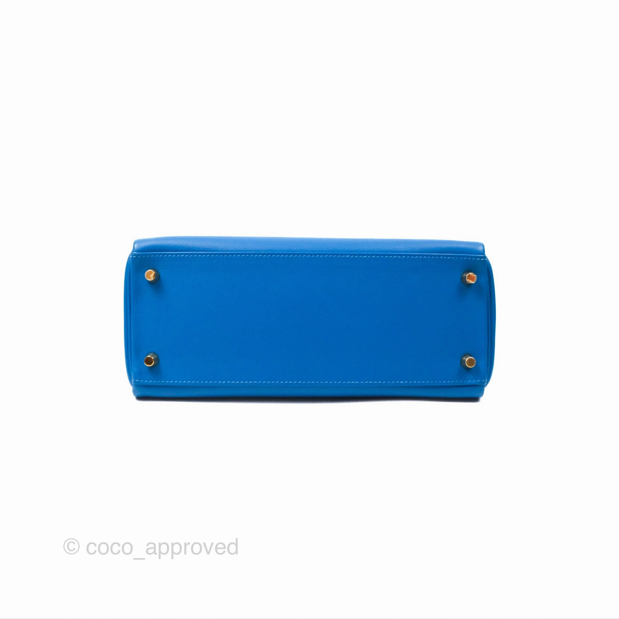 - DM/Email To Purchase - Herms Retourne Kelly 28 Blue Evercolor Gold Hardware