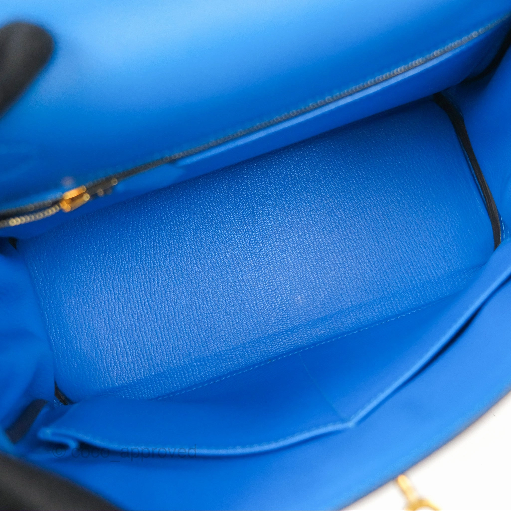 - DM/Email To Purchase - Herms Retourne Kelly 28 Blue Evercolor Gold Hardware