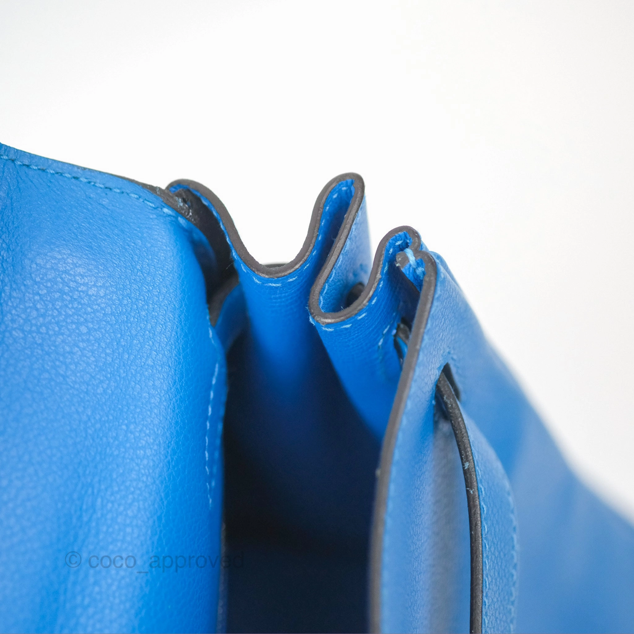 - DM/Email To Purchase - Herms Retourne Kelly 28 Blue Evercolor Gold Hardware