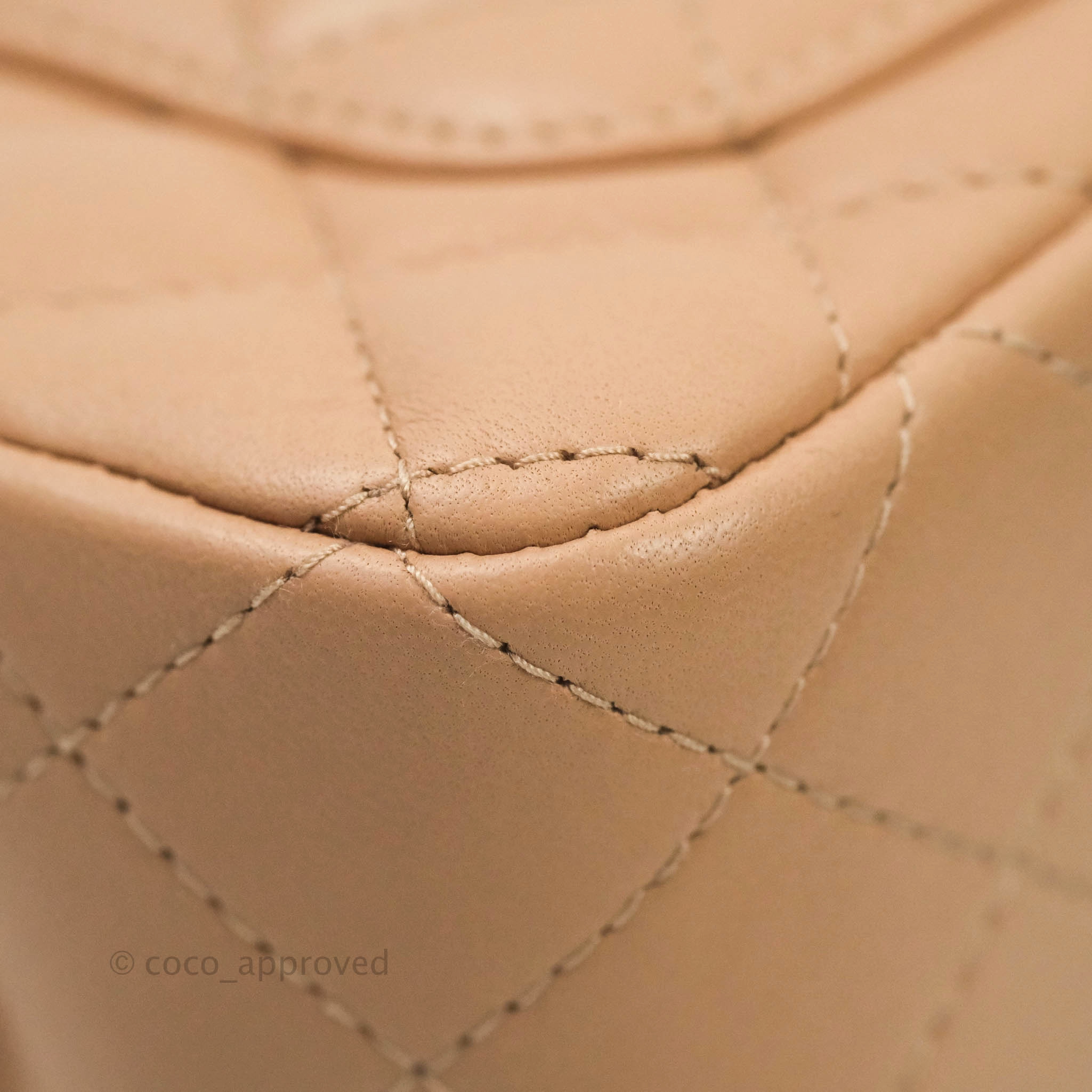 CChanel Quilted Mini Rectangular Lambskin Beige Gold Hardware 21A