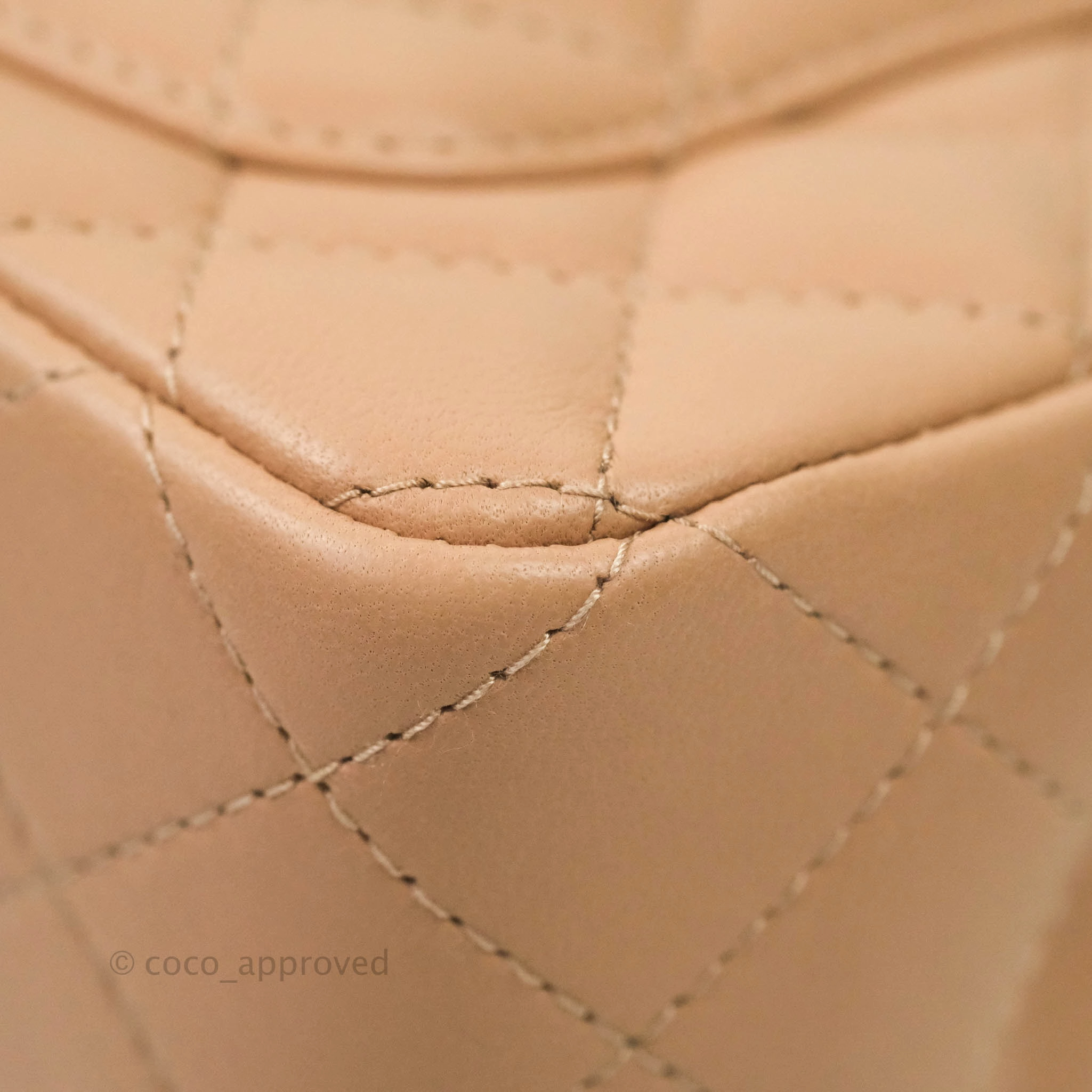 CChanel Quilted Mini Rectangular Lambskin Beige Gold Hardware 21A