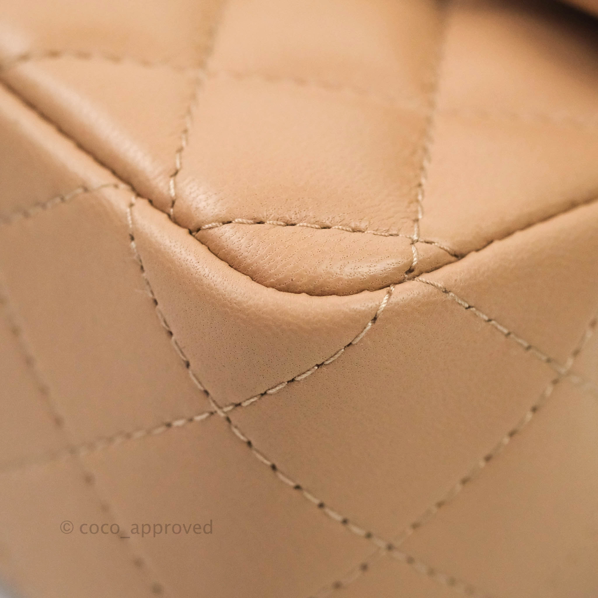 CChanel Quilted Mini Rectangular Lambskin Beige Gold Hardware 21A