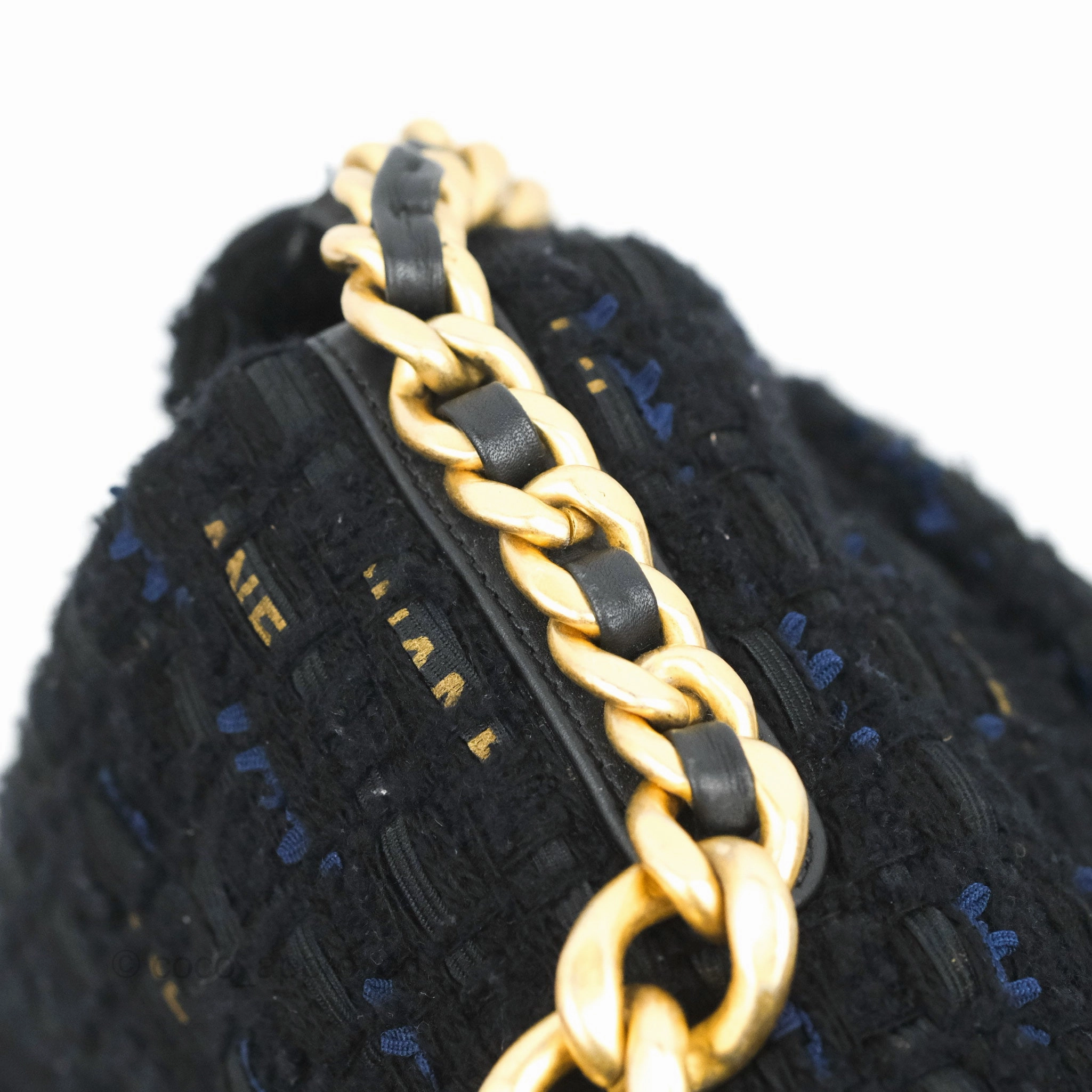 Chanel 19 Maxi Flap Bag Black Tweed Mixed Hardware