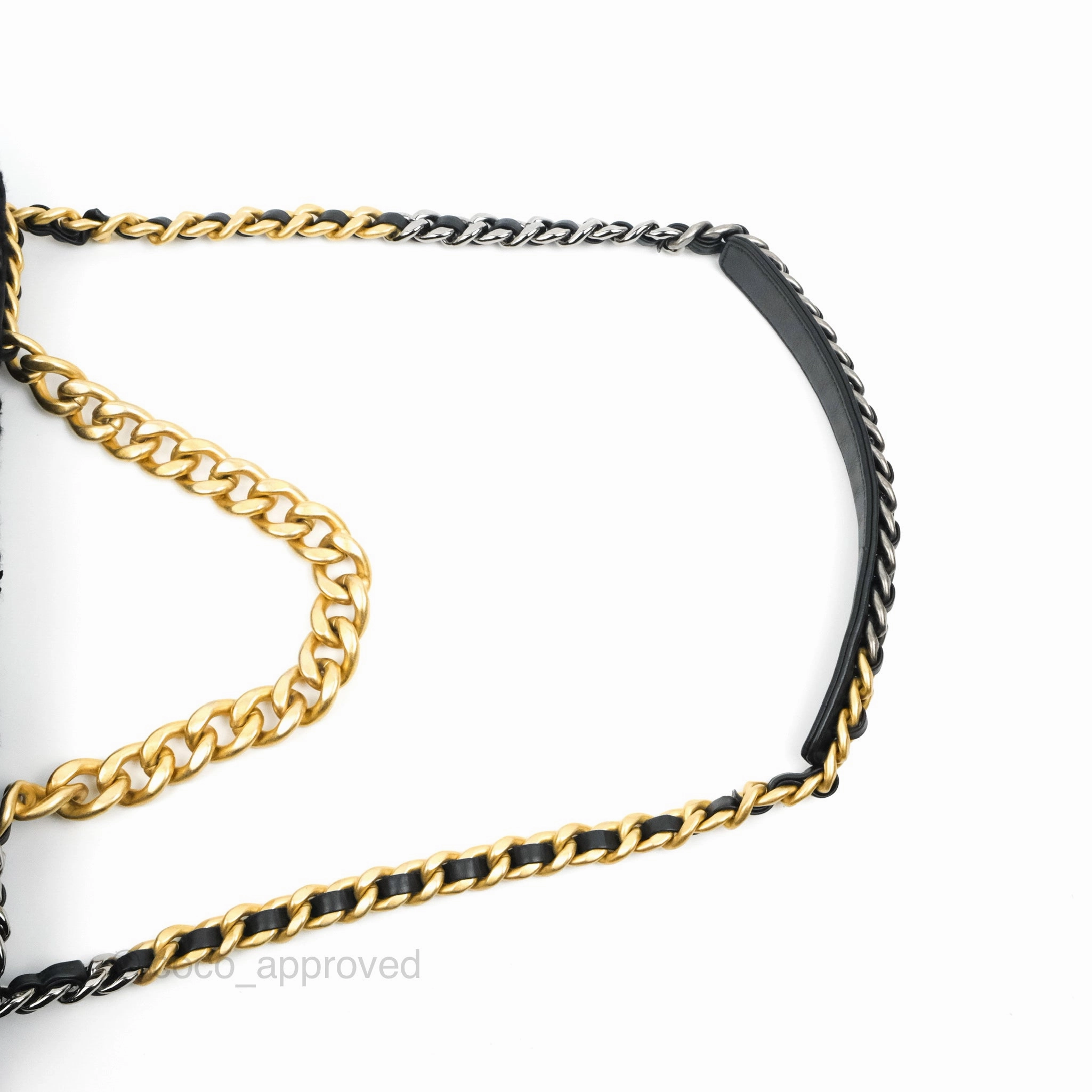 Chanel 19 Maxi Flap Bag Black Tweed Mixed Hardware