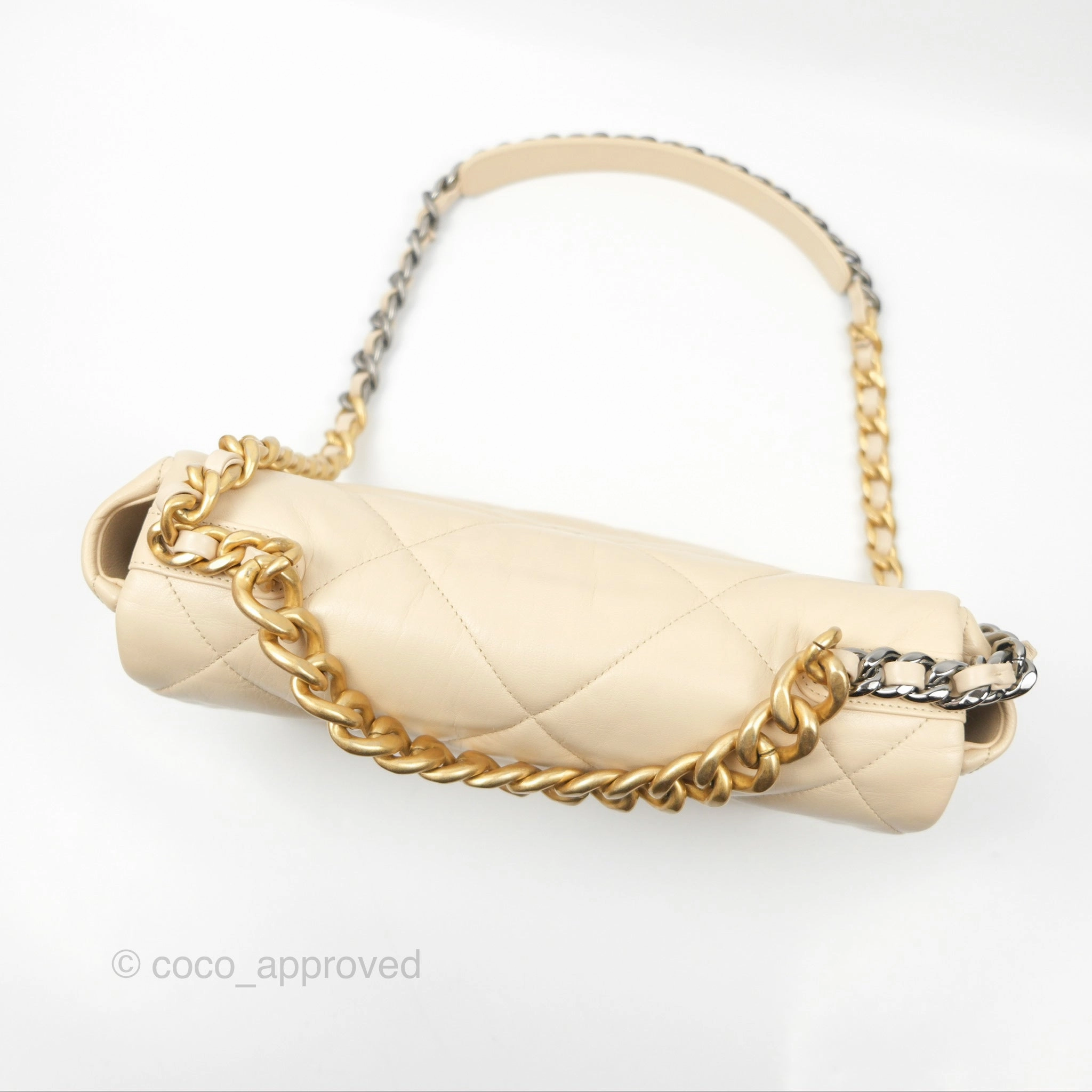Chanel 19 Medium Beige Mixed Hardware