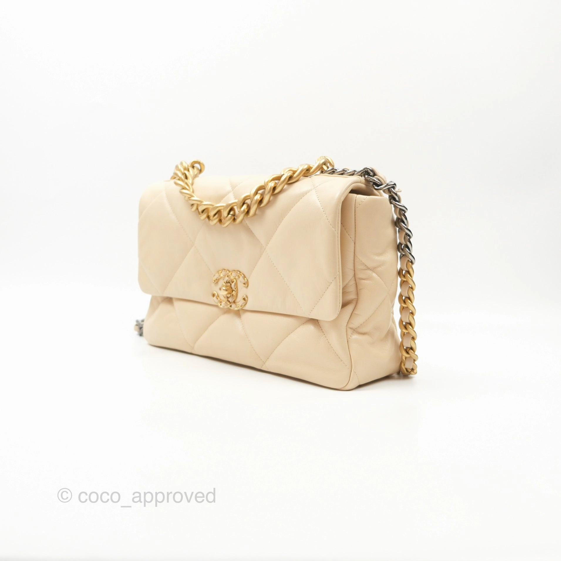 Chanel 19 Medium Beige Mixed Hardware