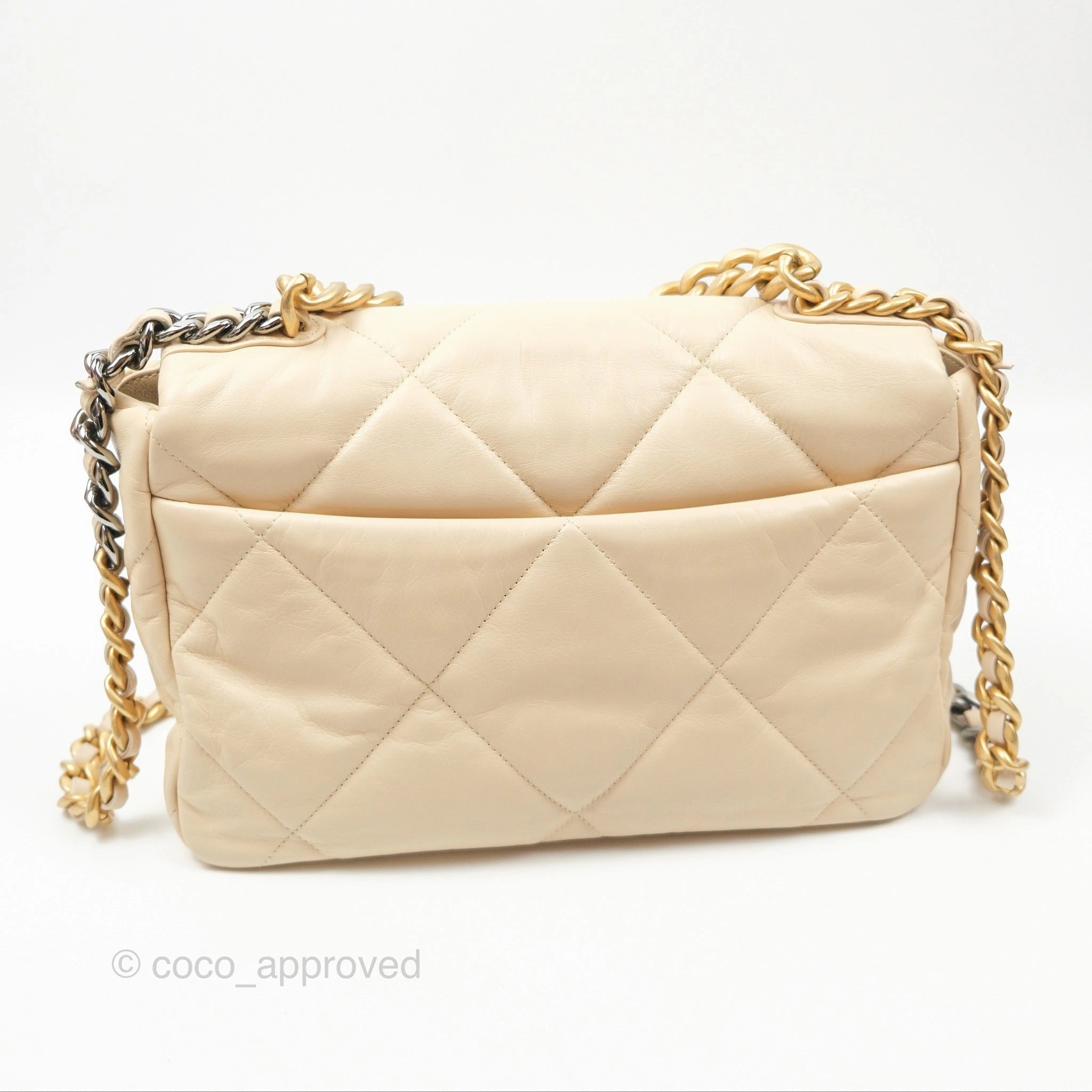 Chanel 19 Medium Beige Mixed Hardware