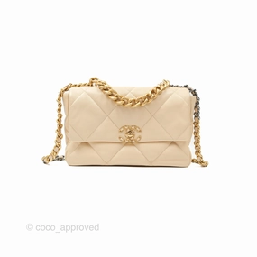 Chanel 19 Medium Beige Mixed Hardware